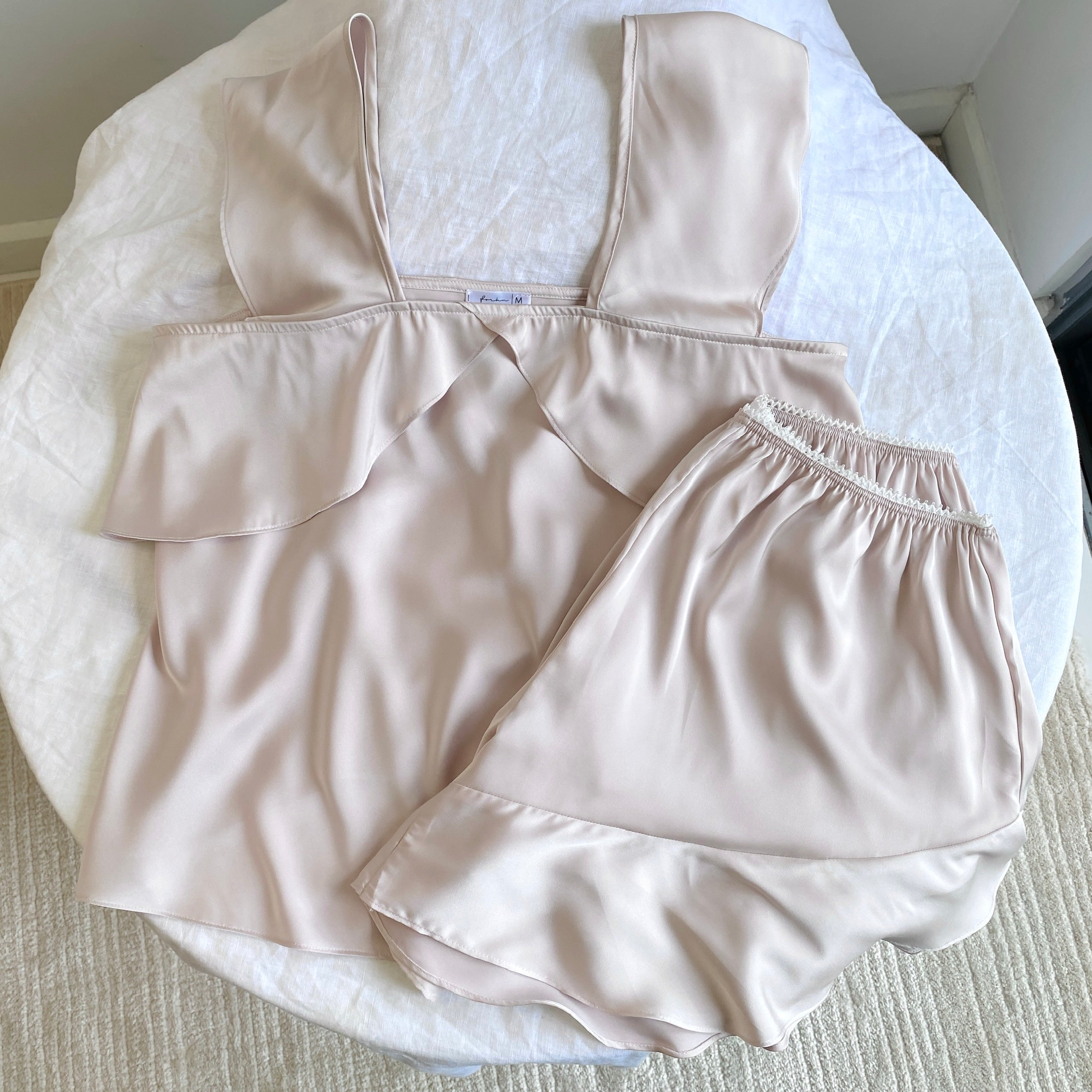 Silky Satin Pajama Set, Wide Strap Cami Shorts, Bridesmaid Gift, Bridal Loungewear KRIS