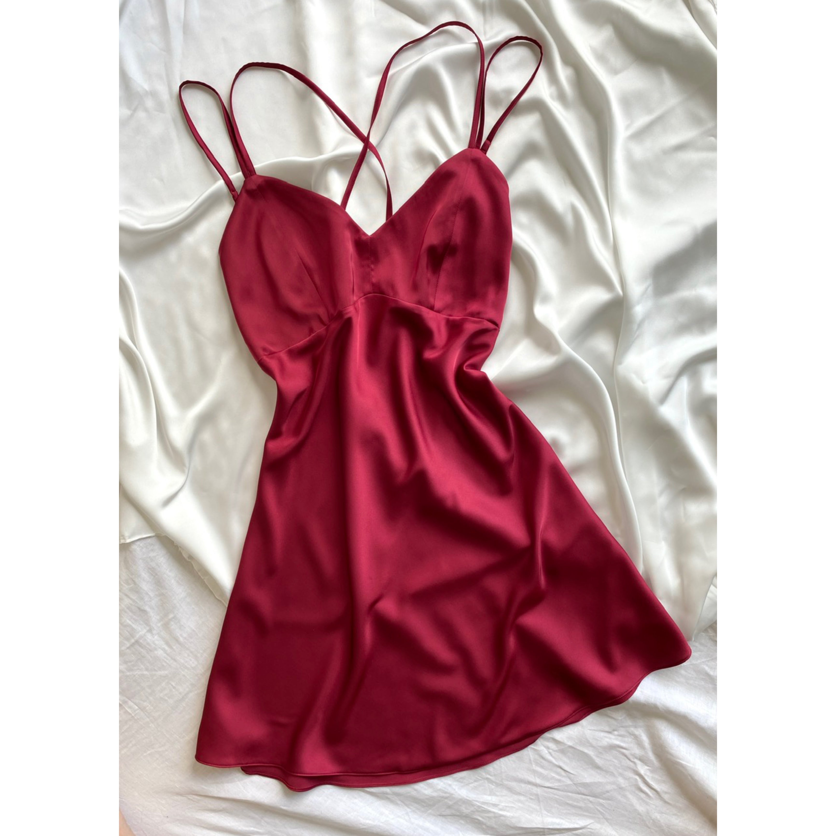 Silky Satin Backless Slip Dress – Open Back Cami Nightgown | CUP2