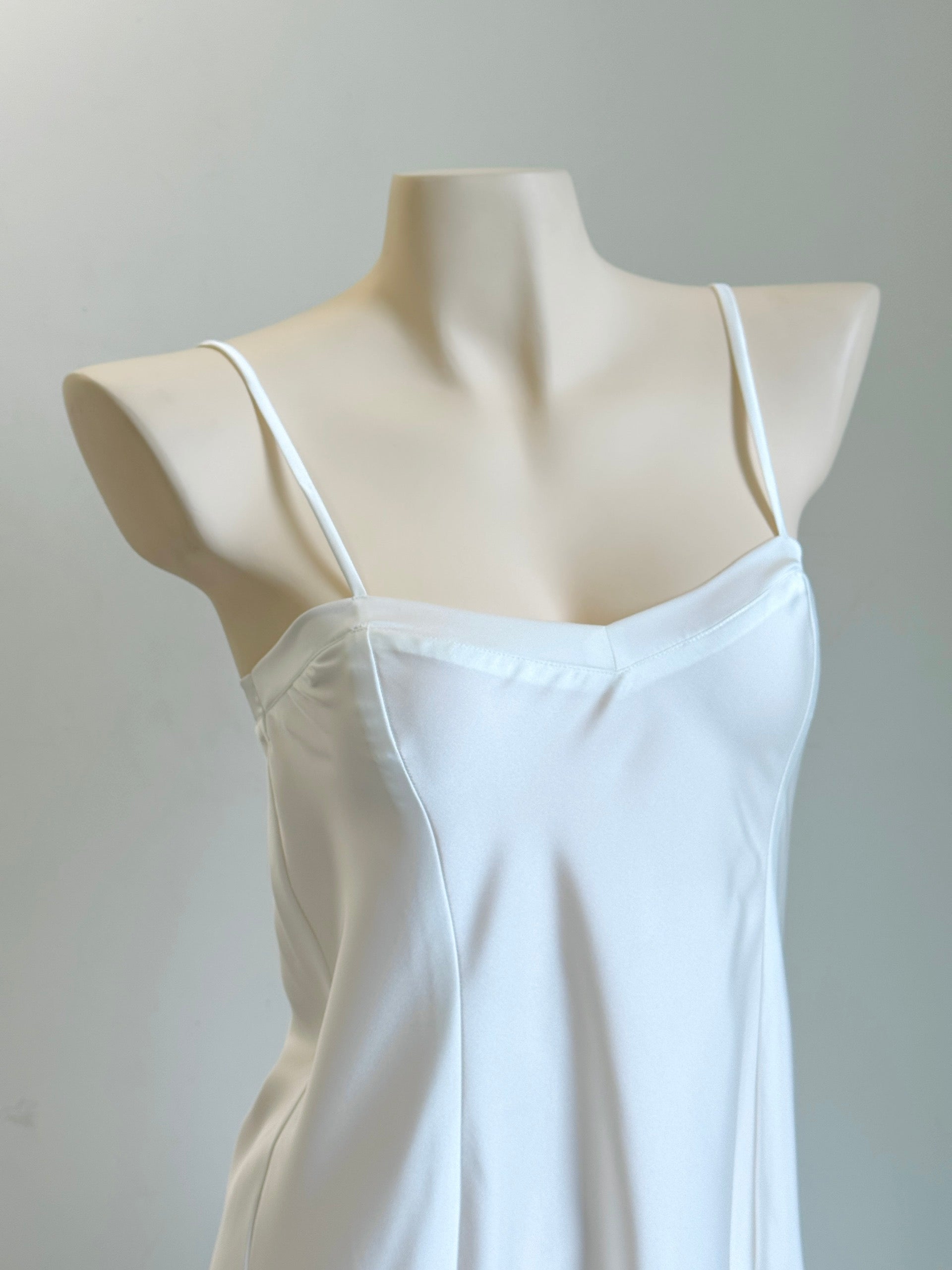 White Satin Slip Dress, Bridal Nightdress, Bridesmaid Gift, Honeymoon Sleepwear MERCY Dress
