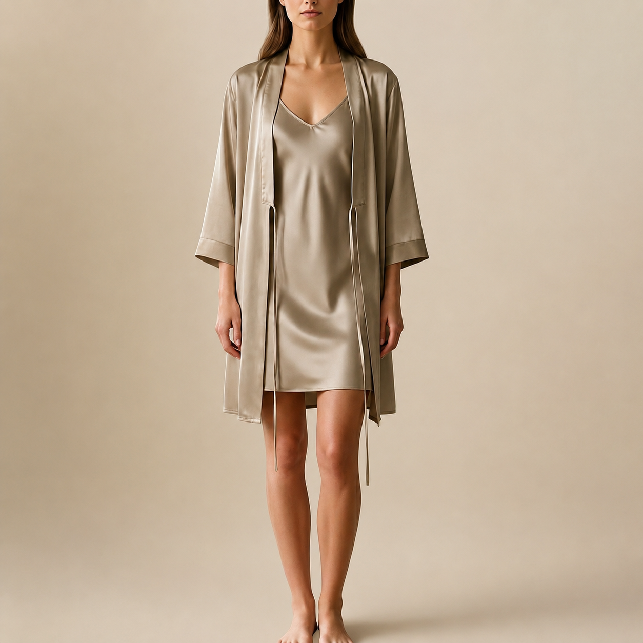 Satin Wrap Robe Women's Silky Sleepwear Satin Slip Dress Gift For Her ROBEJOINOX