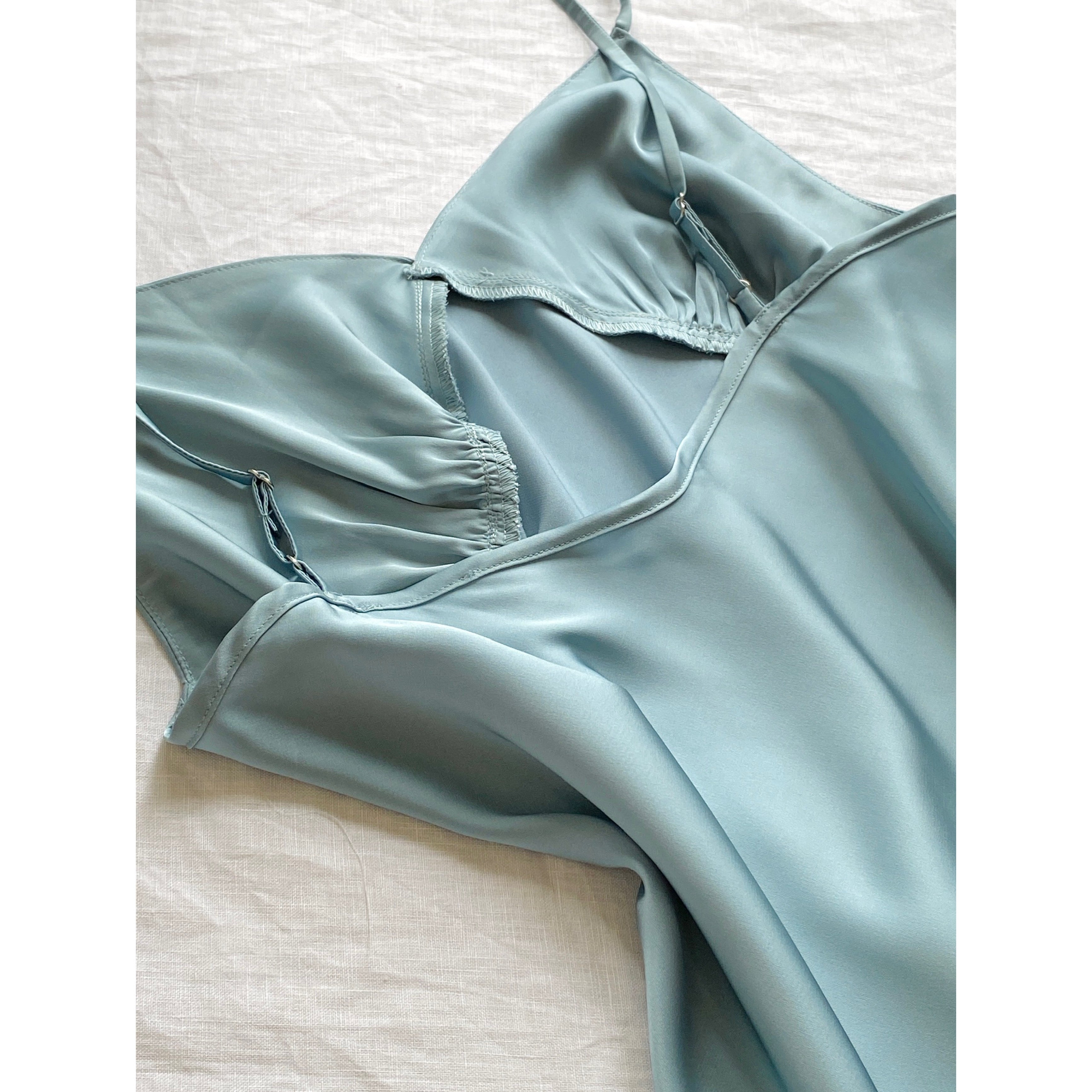 Moonlit Satin Slip Nightgown, Midi Slip Dress for Women