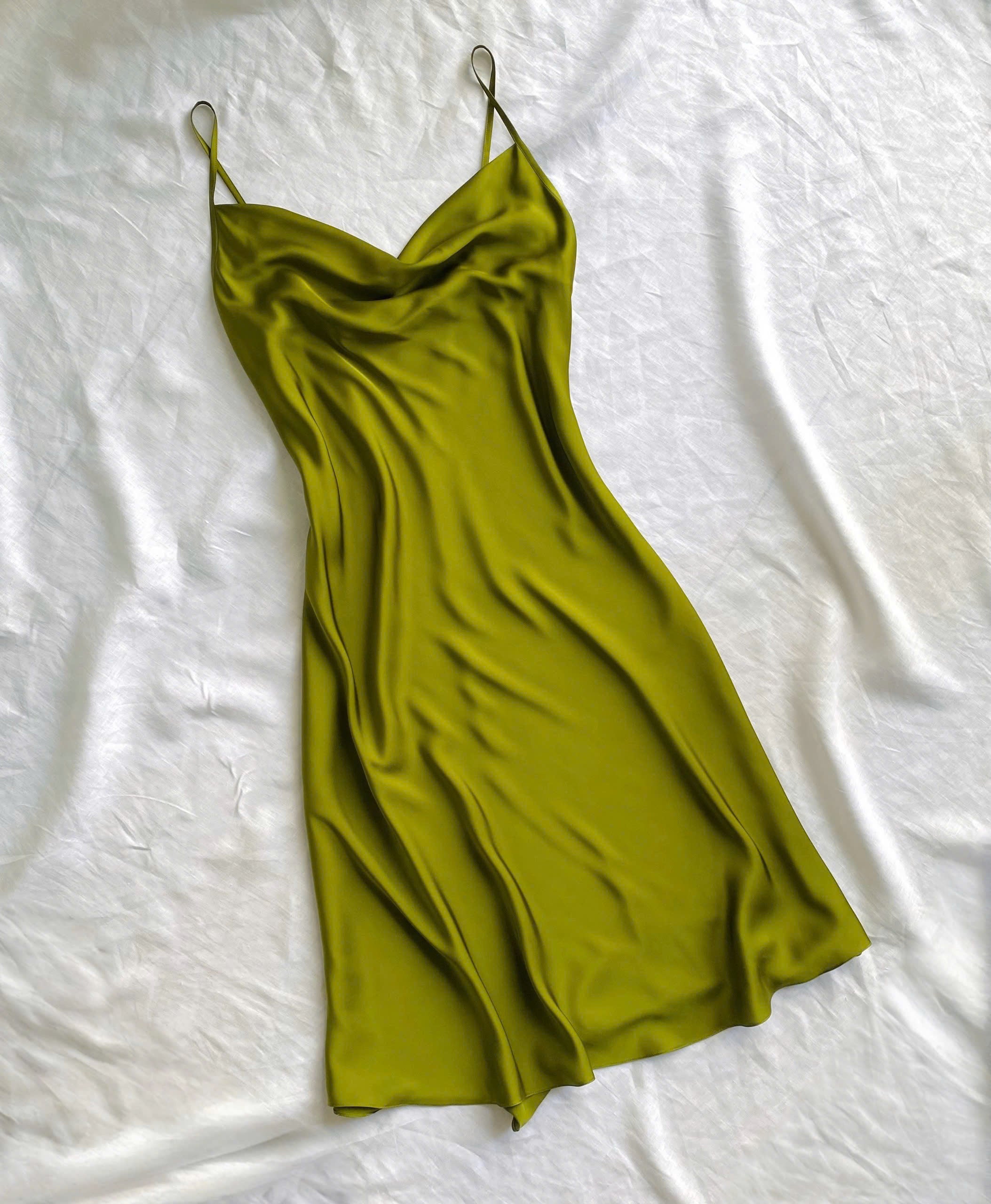 DRDO2 Cowl Neck Silky Dress, Bridesmaid Dress