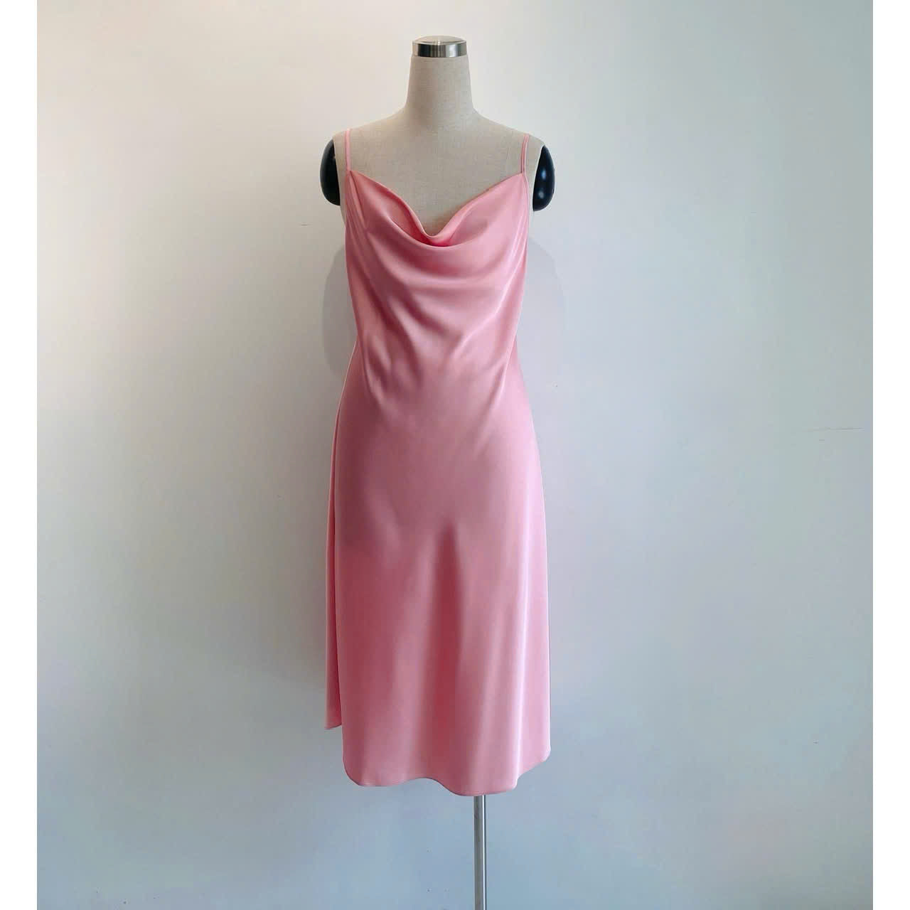 Satin Midi Slip Dress Cowl Neck, Women's Sleepwear DRDO2