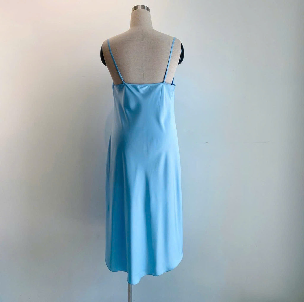 DRDO2 Cowl Neck Silky Dress, Bridesmaid Dress