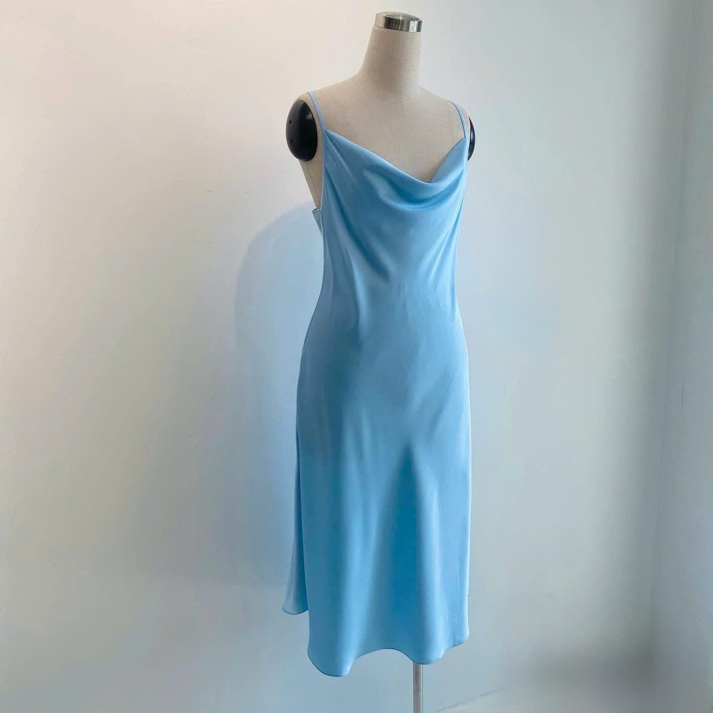 DRDO2 Cowl Neck Silky Dress, Bridesmaid Dress