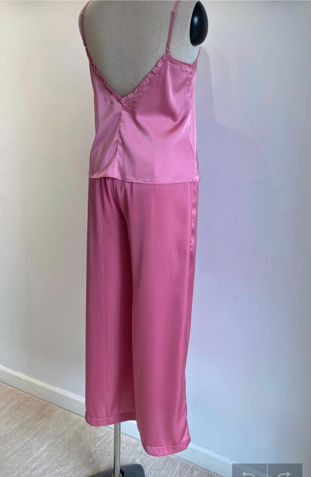 Satin Cami Long Pants Set Women, Bridal Sleepwear, Loungewear Pajama Set MixJulie