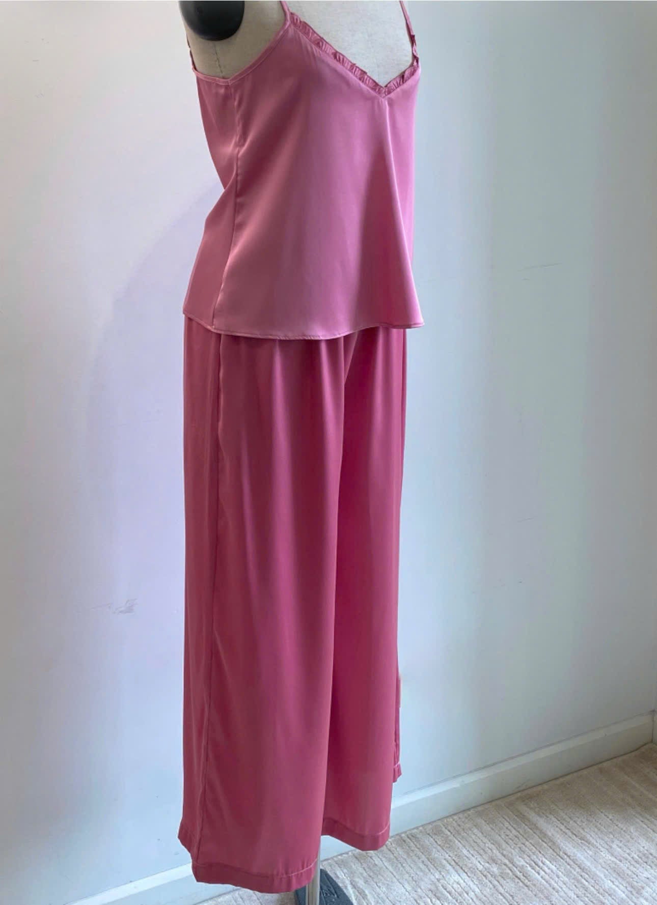 Satin Cami Long Pants Set Women, Bridal Sleepwear, Loungewear Pajama Set MixJulie