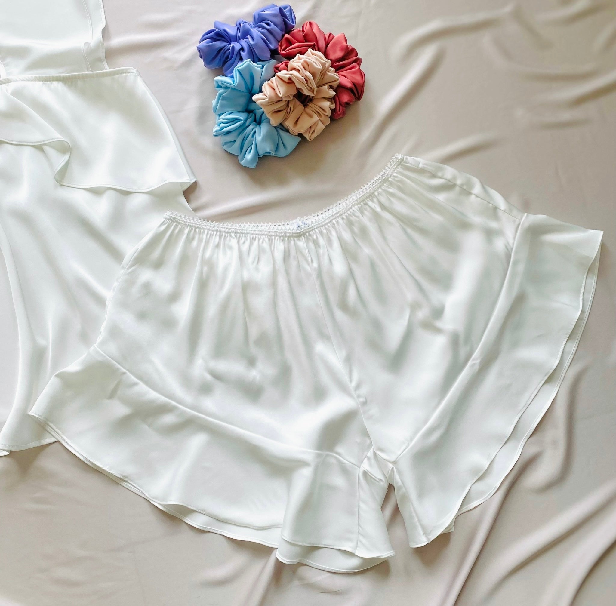 Silky Satin Pajama Set, Wide Strap Cami Shorts, Bridesmaid Gift, Bridal Loungewear KRIS