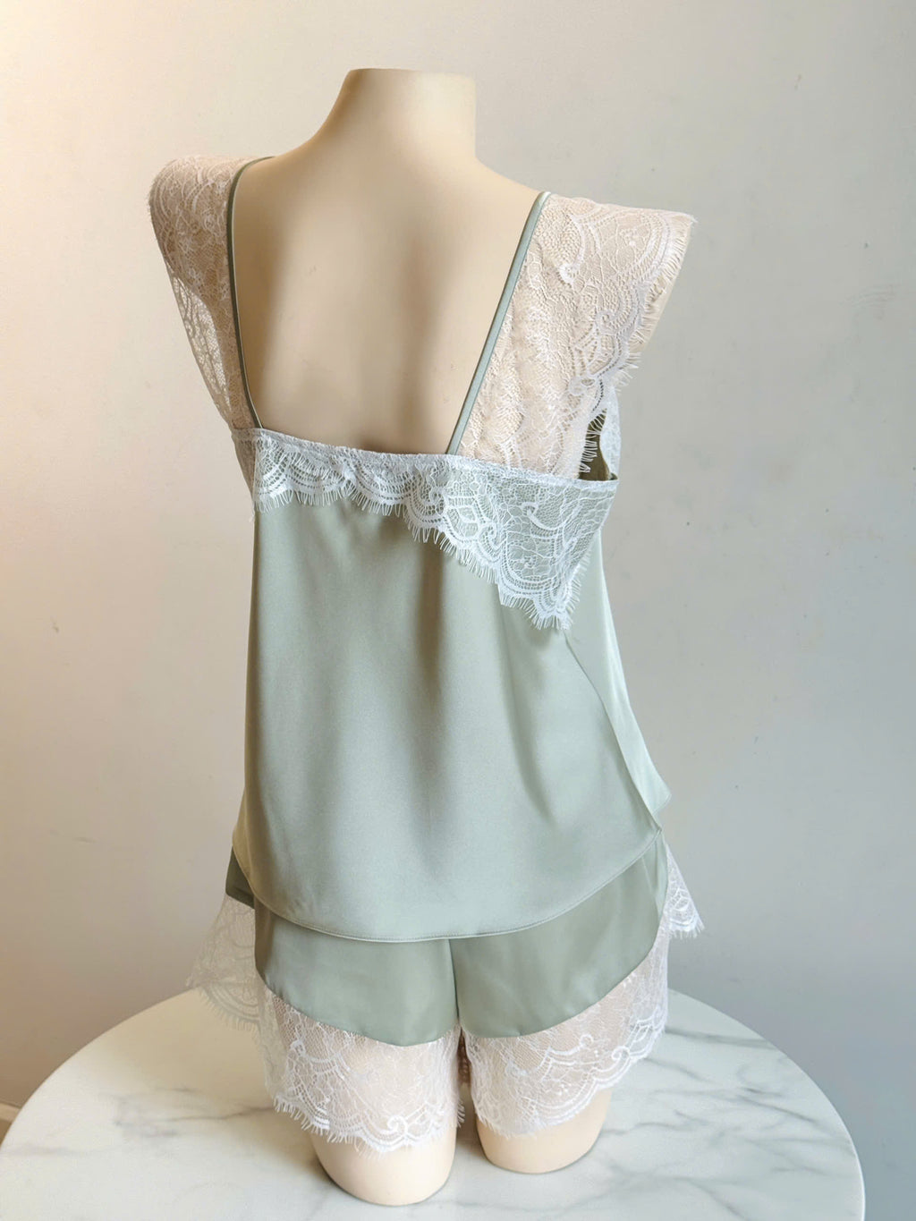 Satin Lace Cami And Shorts Set Cute Loungewear Pajama KRISTAL