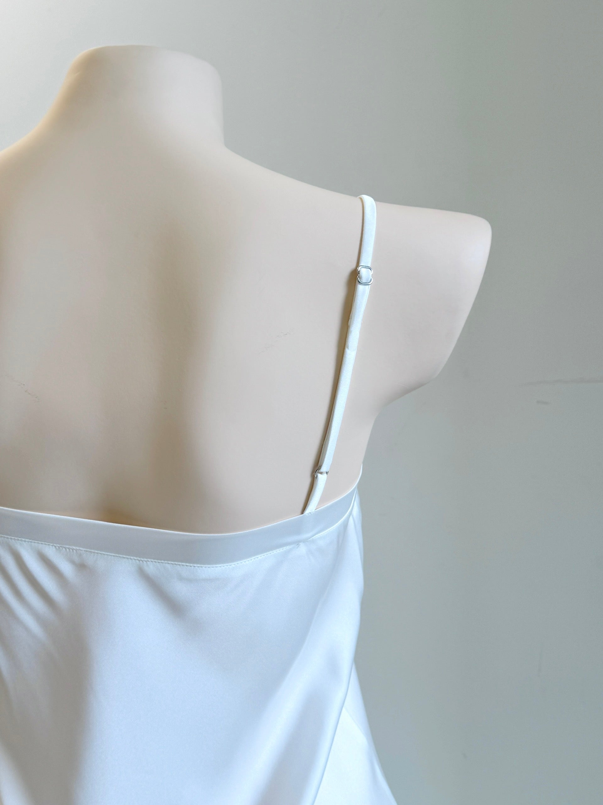 White Satin Slip Dress, Bridal Nightdress, Bridesmaid Gift, Honeymoon Sleepwear MERCY Dress