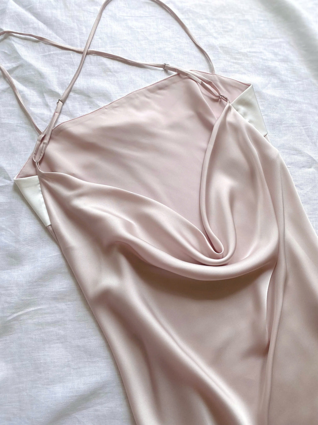 Backless Satin Slip Dress Open Back Cami Nightgown Sexy Nightdress HAZE