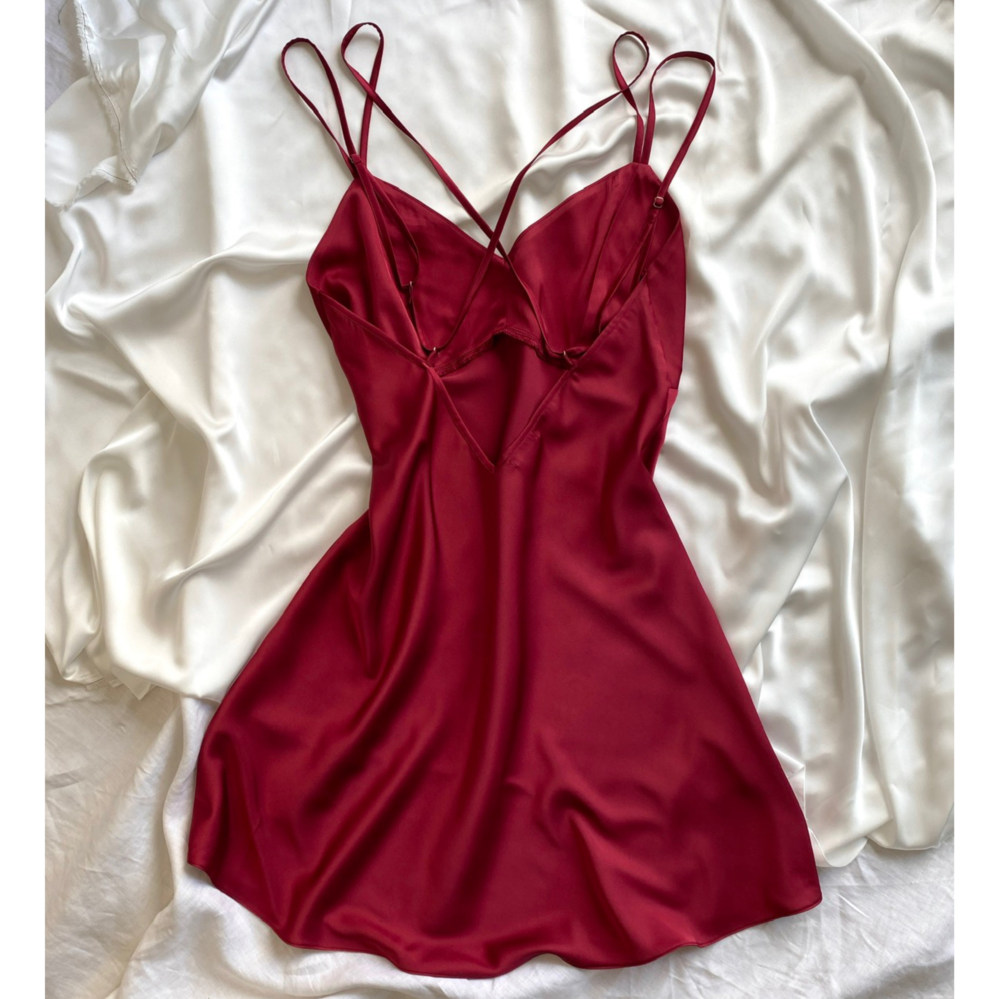 Satin Backless Slip Dress Sexy Sleepwear & Nightwear For Women Kevacup2