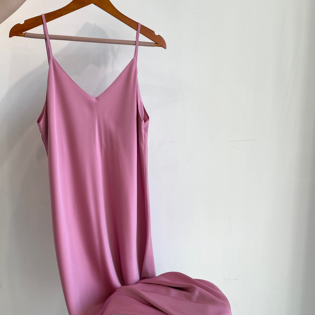 Melanie Silky Satin Maxi Slip Dress, Women Summer Cami Dress, Bridesmaid Outfit