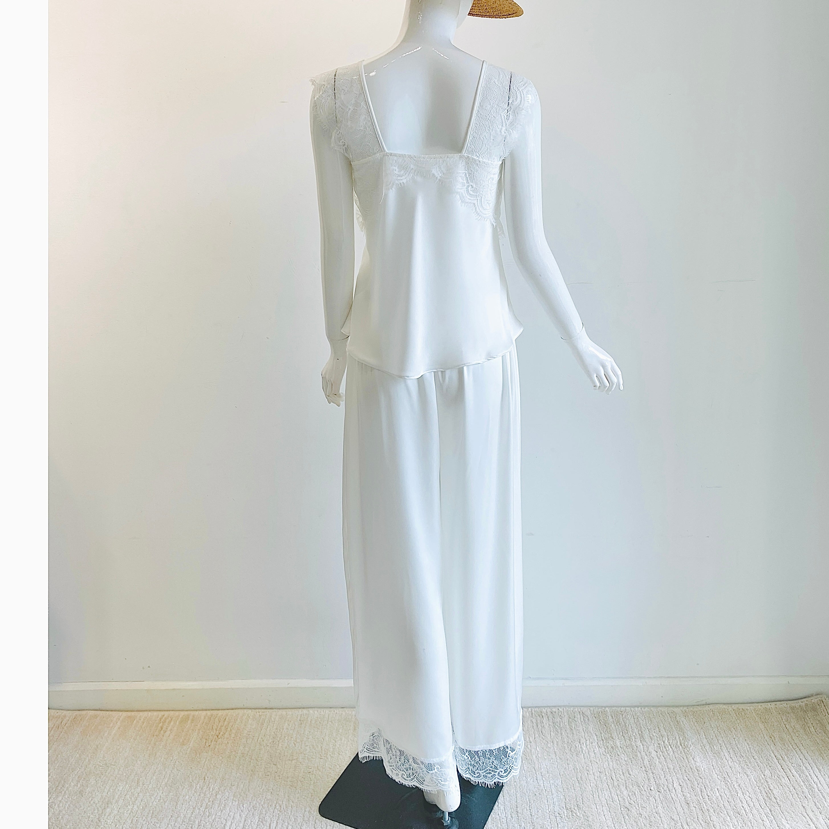 Kristal Long Pants Satin Camisole, Cute Women's Loungewear Pajama Set