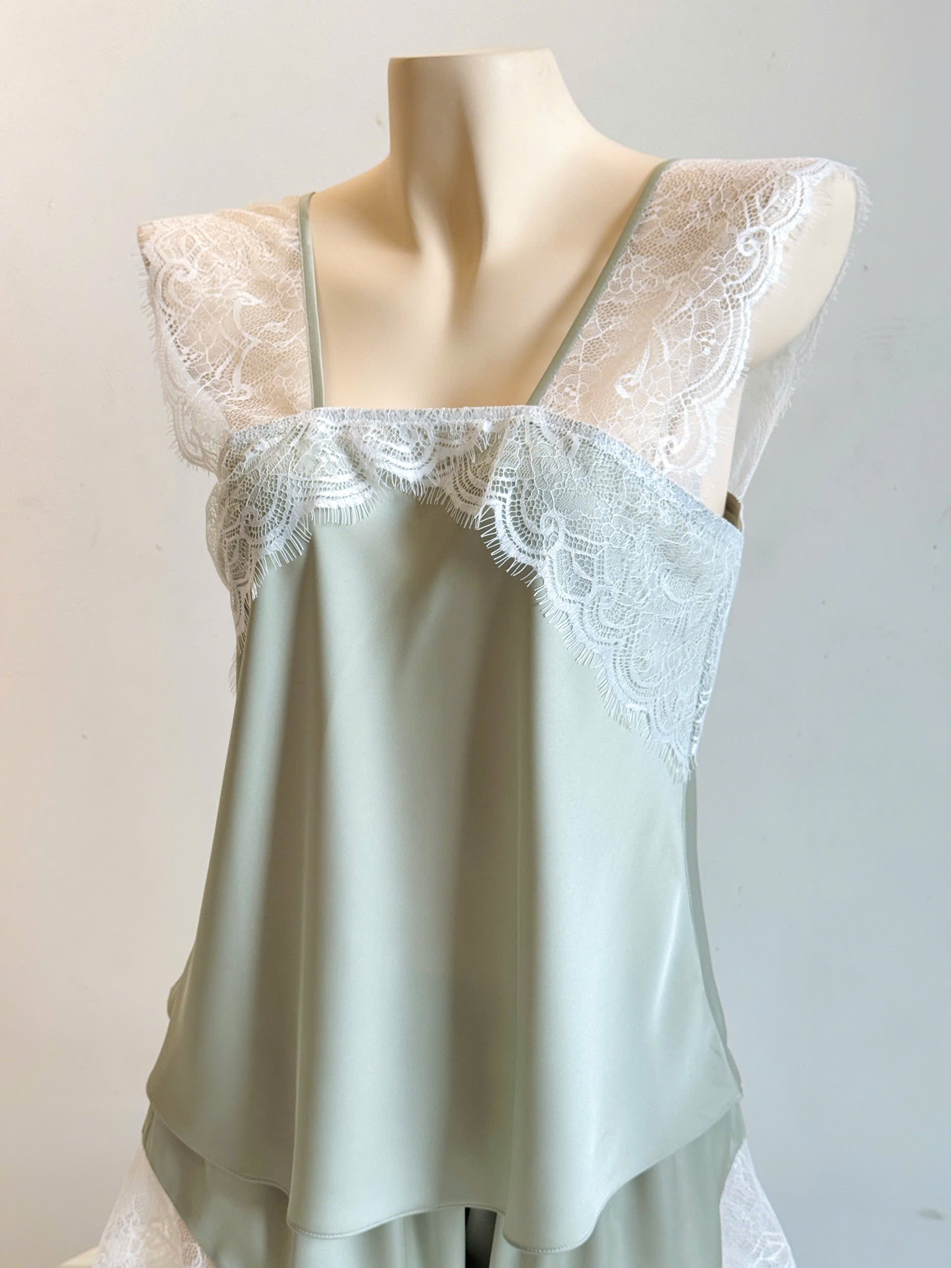 Satin Lace Camisole & Shorts Romantic Lounge Set Bridal Sleepwear Gift For Her KRISTAL