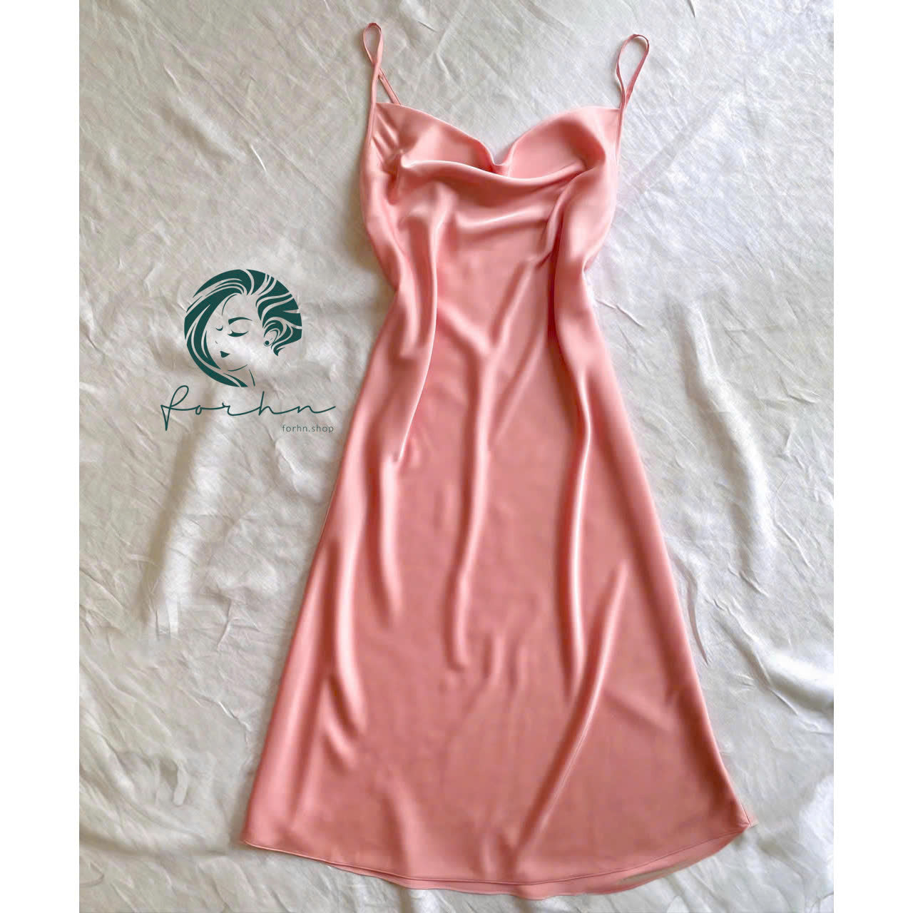 DRDO2 Cowl Neck Silky Dress, Bridesmaid Dress