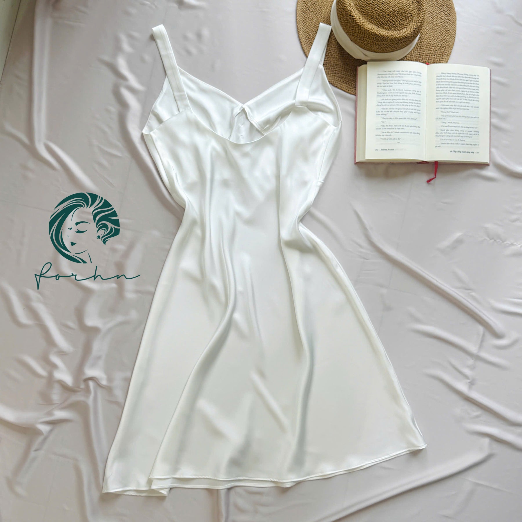 Satin Midi Slip Dress, Bias Cut Nightgown, Neutral Pink Slip Dress, Muse Dress