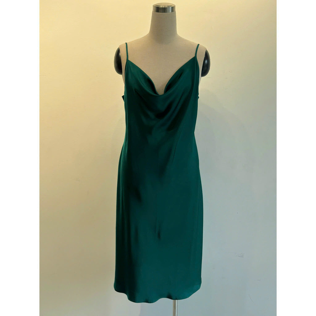 Satin Midi Slip Dress Cowl Neck, Women's Sleepwear DRDO2