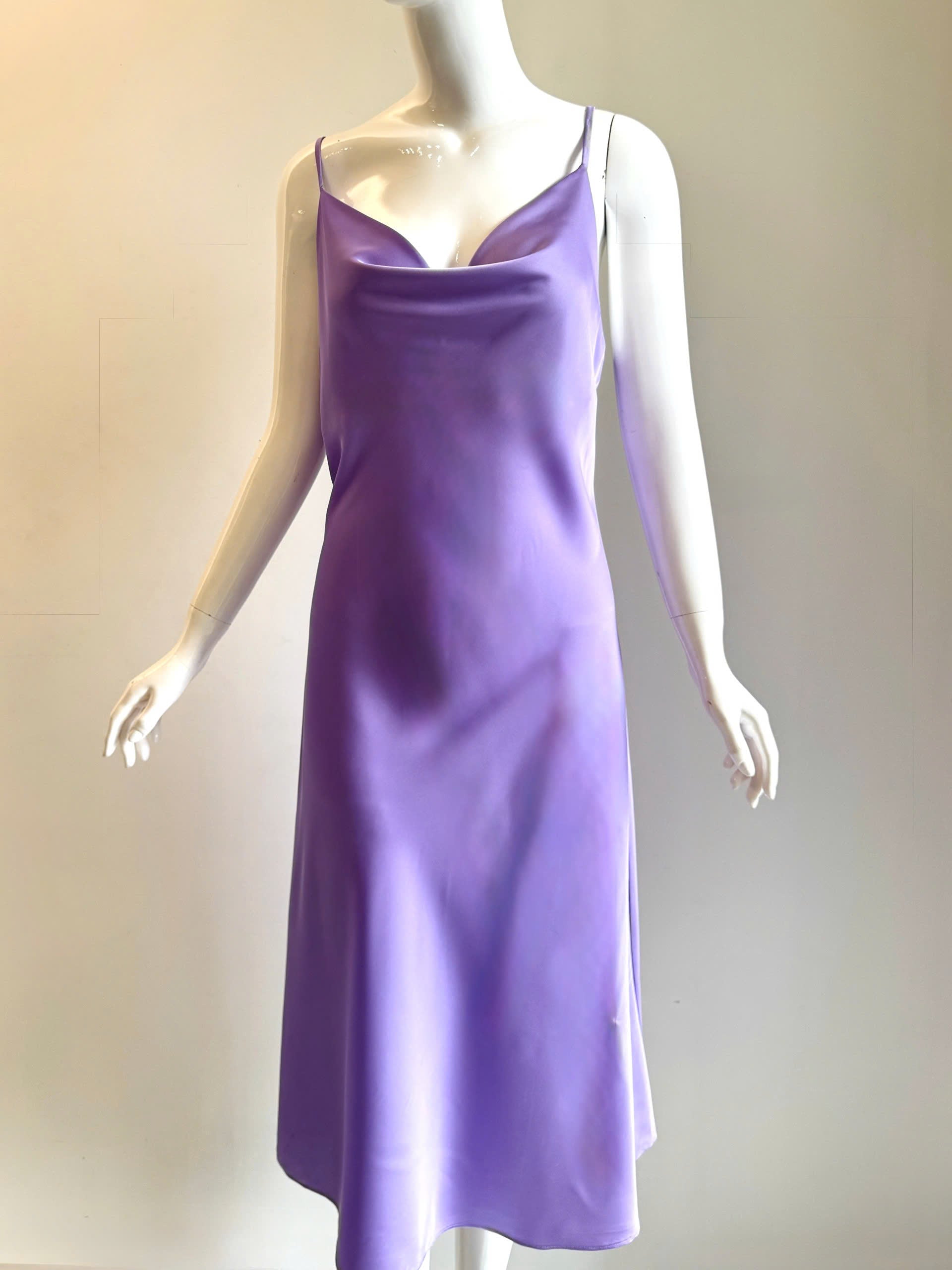 DRDO2 Cowl Neck Silky Dress, Bridesmaid Dress
