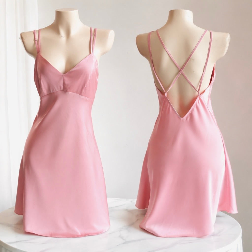 Satin Backless Slip Dress Sexy Sleepwear & Nightwear For Women Kevacup2