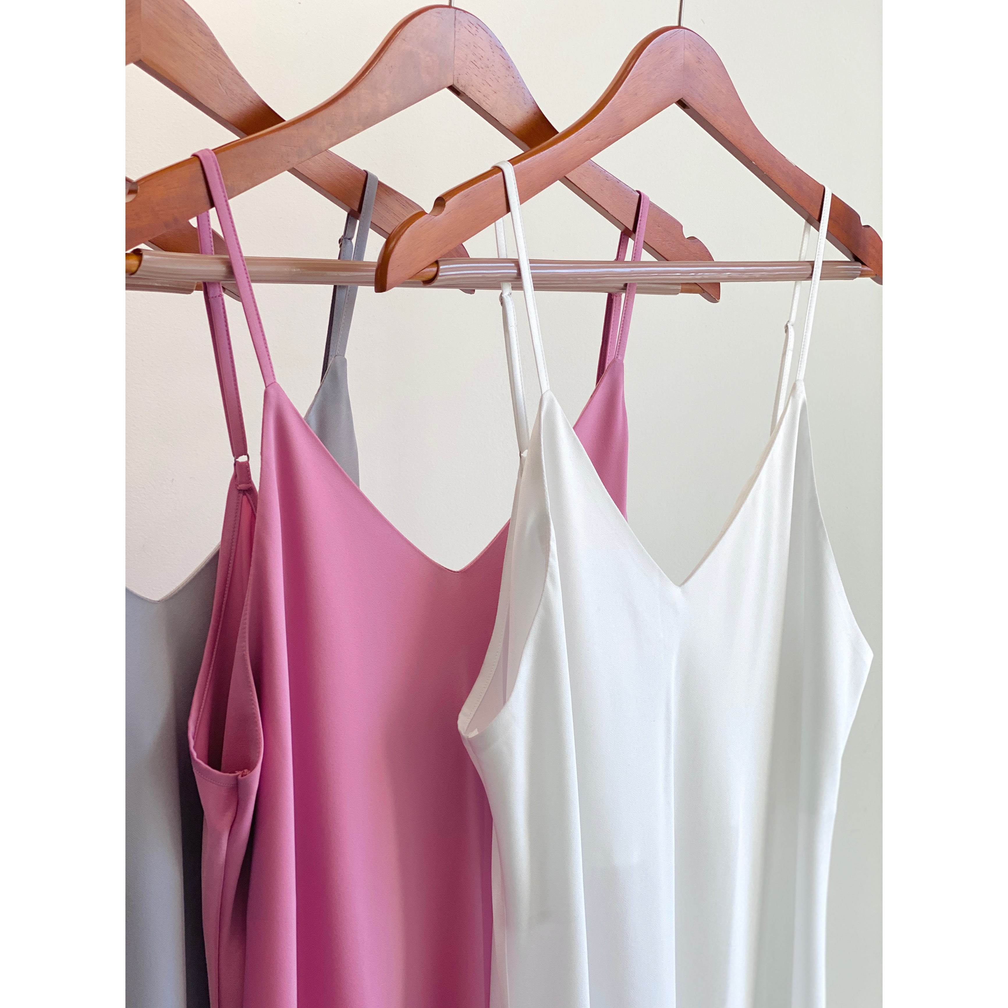 Melanie Silky Satin Maxi Slip Dress, Women Summer Cami Dress, Bridesmaid Outfit