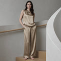 Satin Lounge Set: Neutral/Pearl Beige, custom colors, Women Pajamas, Elisa