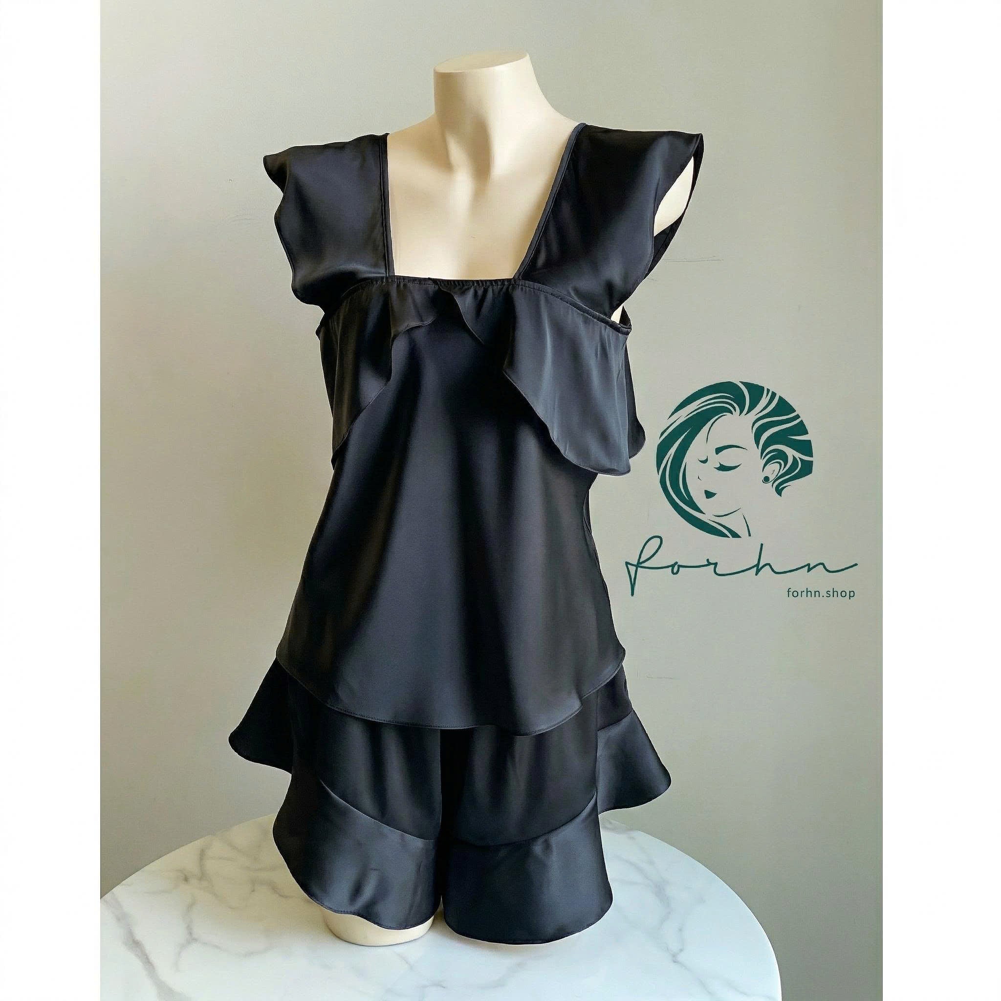 Dark-Mint Satin Pajama Set, Bridesmaid Gift, Women Loungewear KRIS