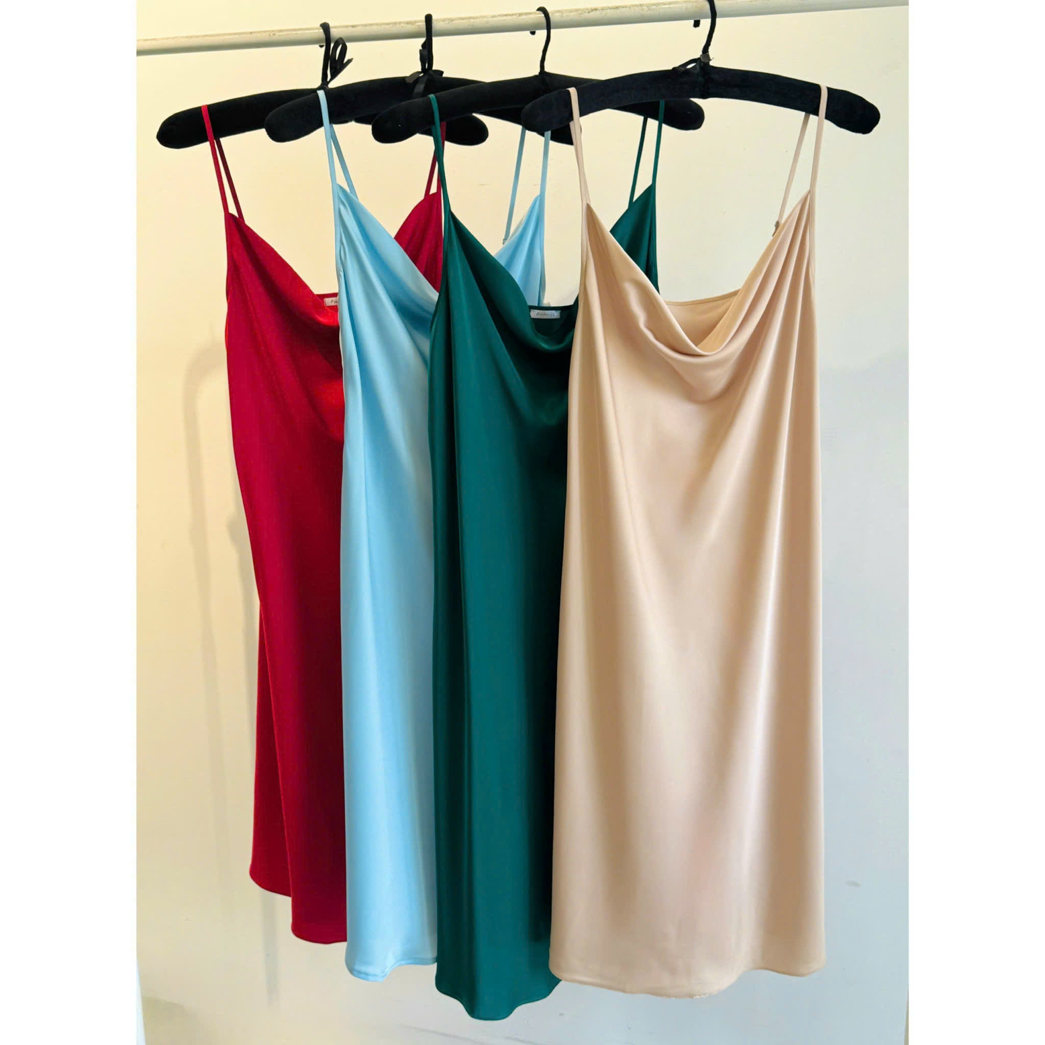 DRDO2 Cowl Neck Silky Dress, Bridesmaid Dress
