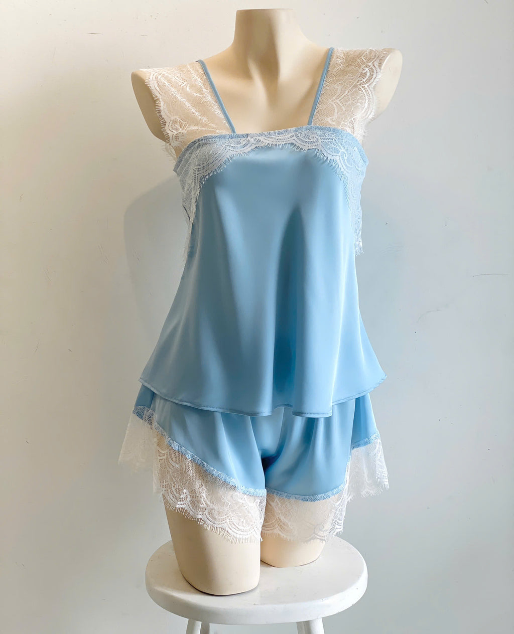Satin Lace Cami And Shorts Set Cute Loungewear Pajama KRISTAL