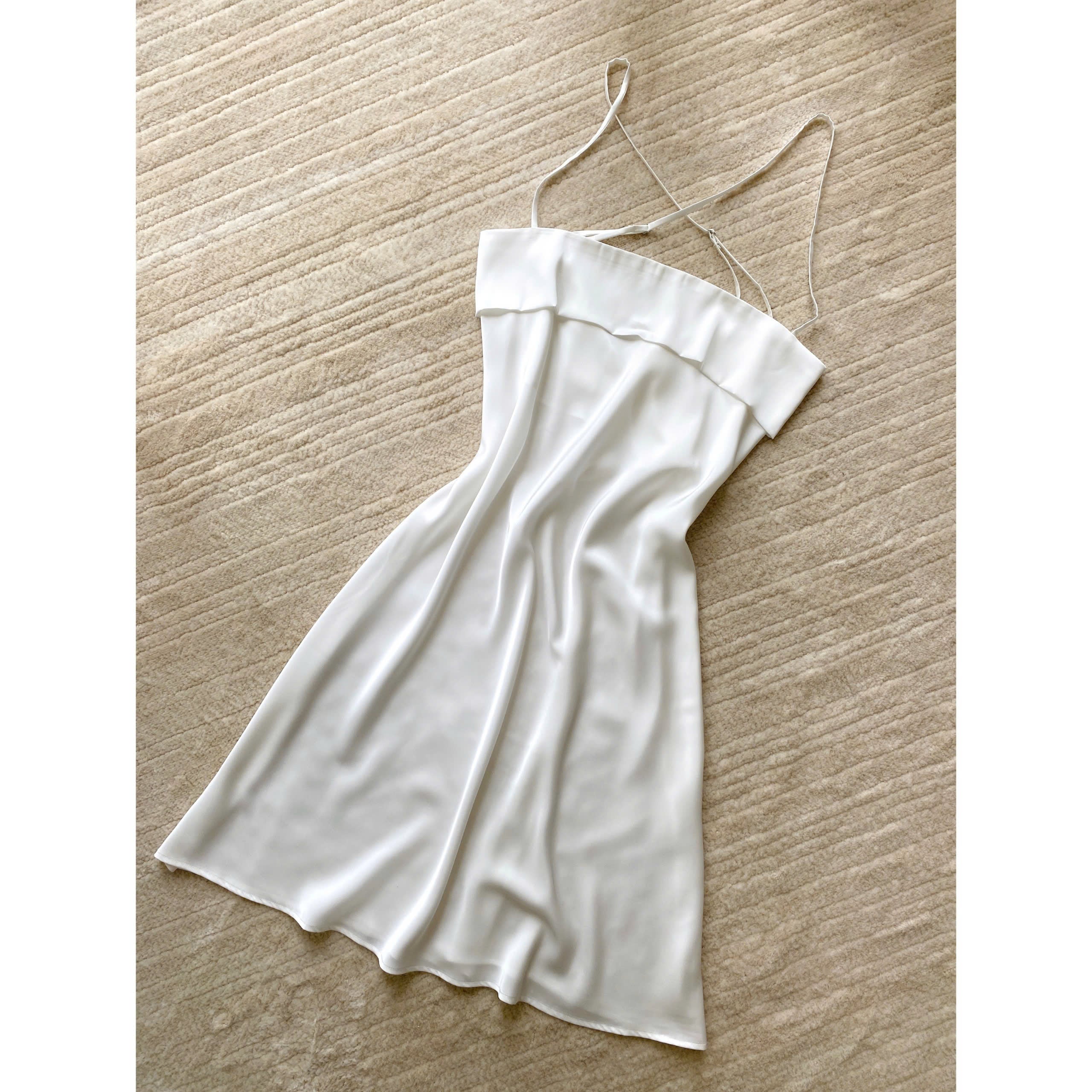 Backless Satin Slip Dress Open Back Cami Nightgown Sexy Nightdress HAZE