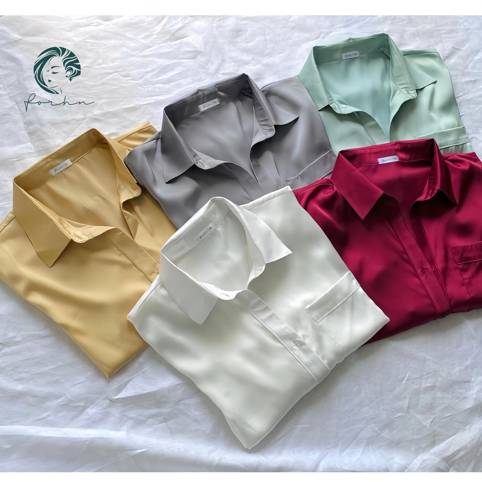 SOMI1 Satin Nightshirt for Women, Long Sleeve Button Down Sleepwear, Silky Pajama Dress