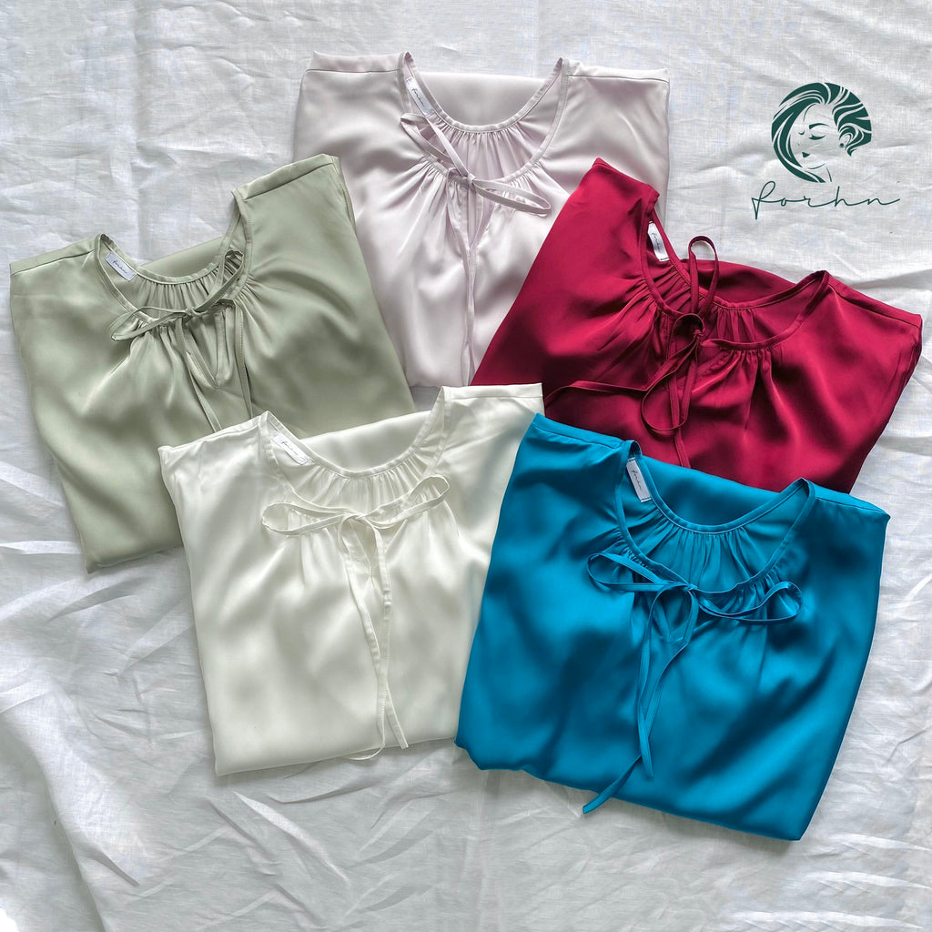 Moonla Ruffle Sleeve Nightgown, Romantic Satin Dress, Feminine Sleep Dress