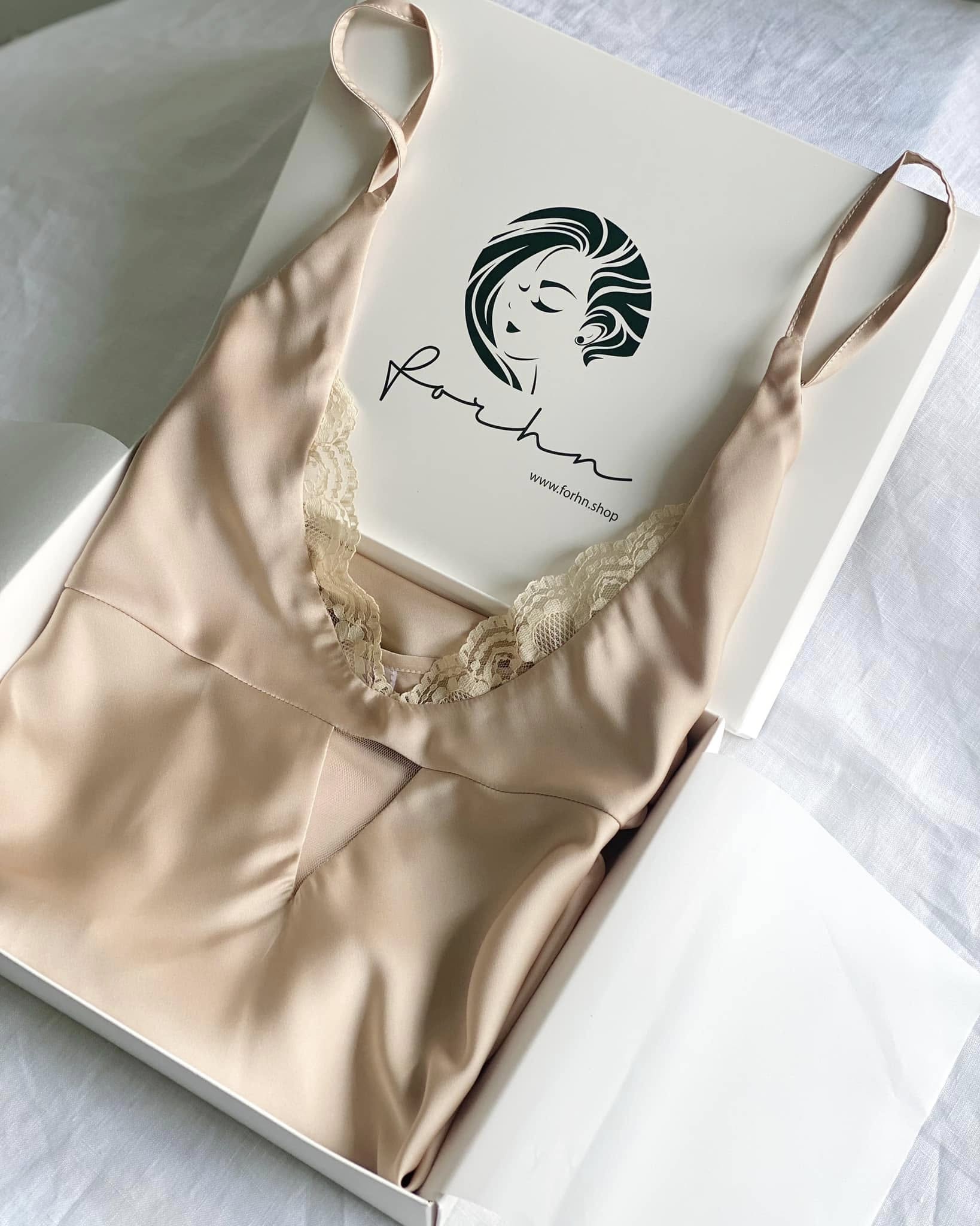 Lace Trim Silky Satin Slip Dress in Beige, White, Red, Romantic Nightgown, Bridal Lingerie, MISO