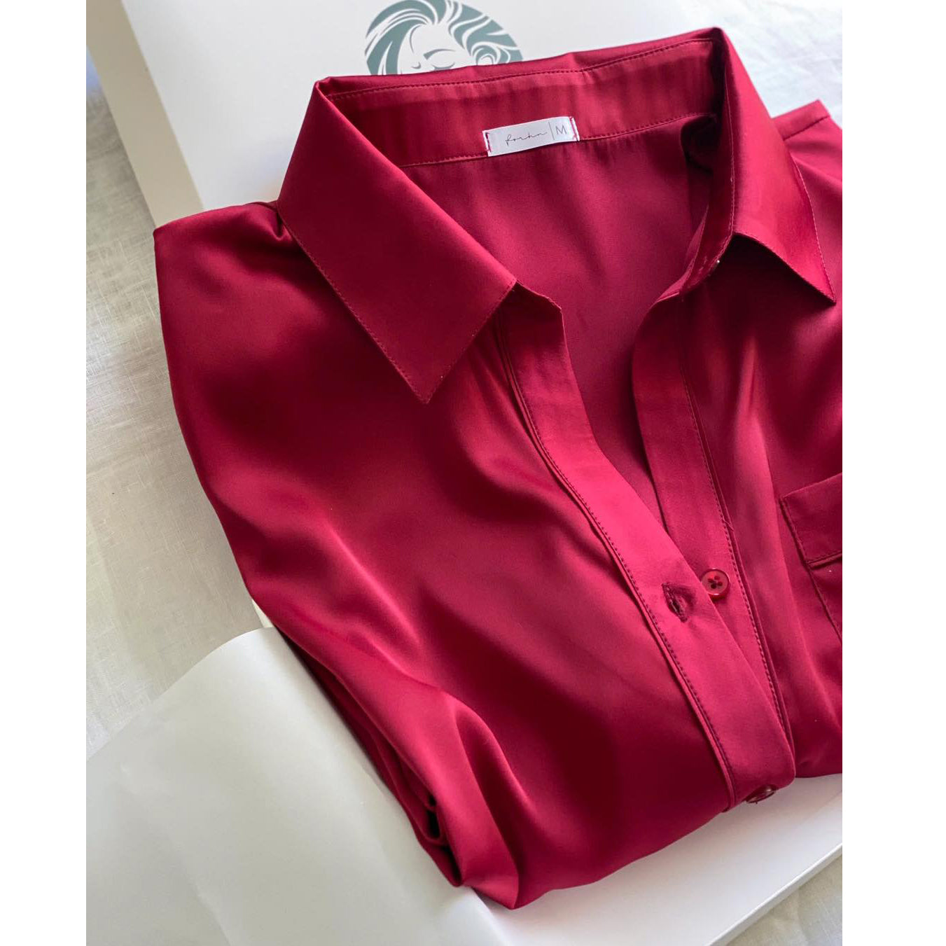 SOMI1 Satin Nightshirt for Women, Long Sleeve Button Down Sleepwear, Silky Pajama Dress