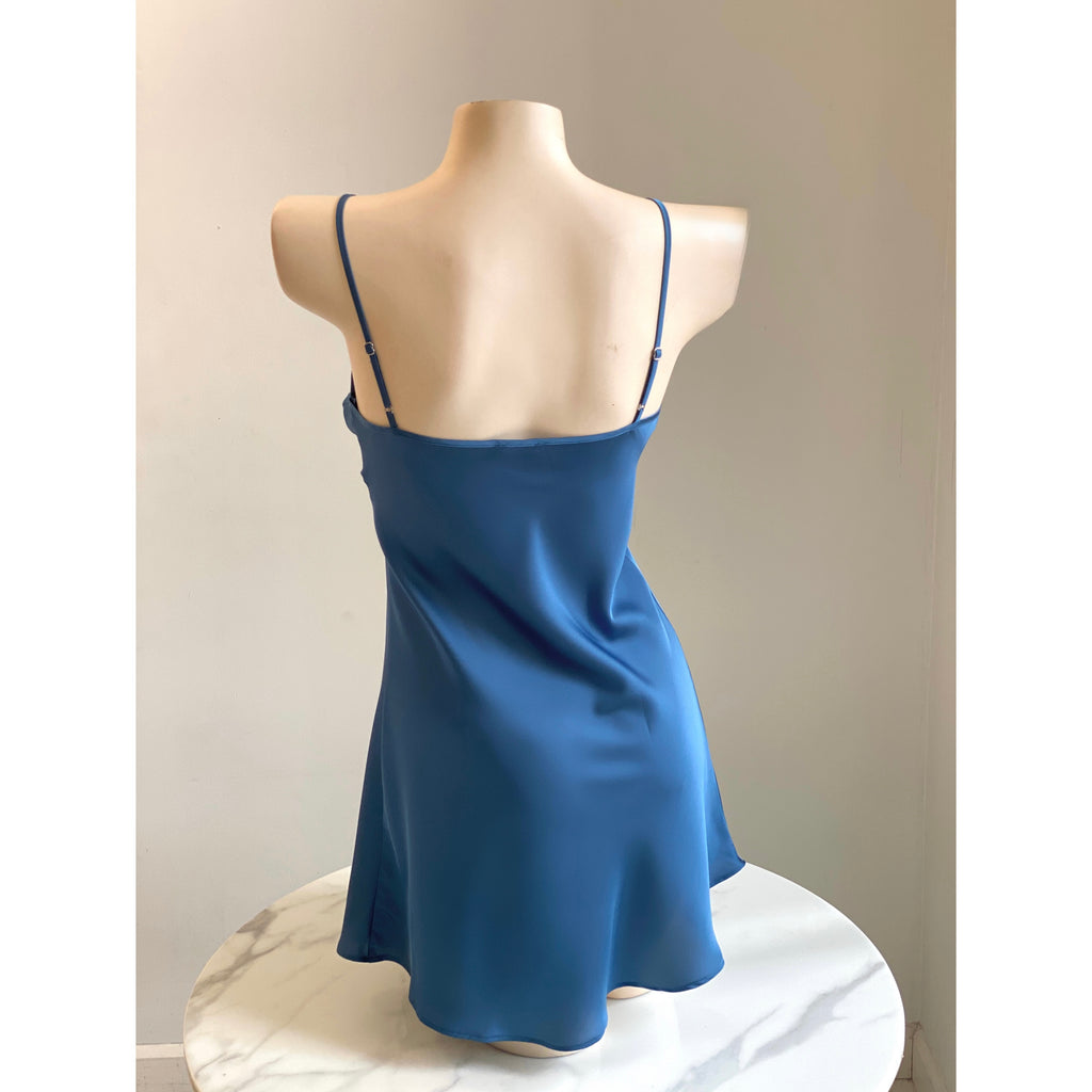 Purple Satin Slip Dress Women's Sleepwear Cami Nightgown Kevacup1