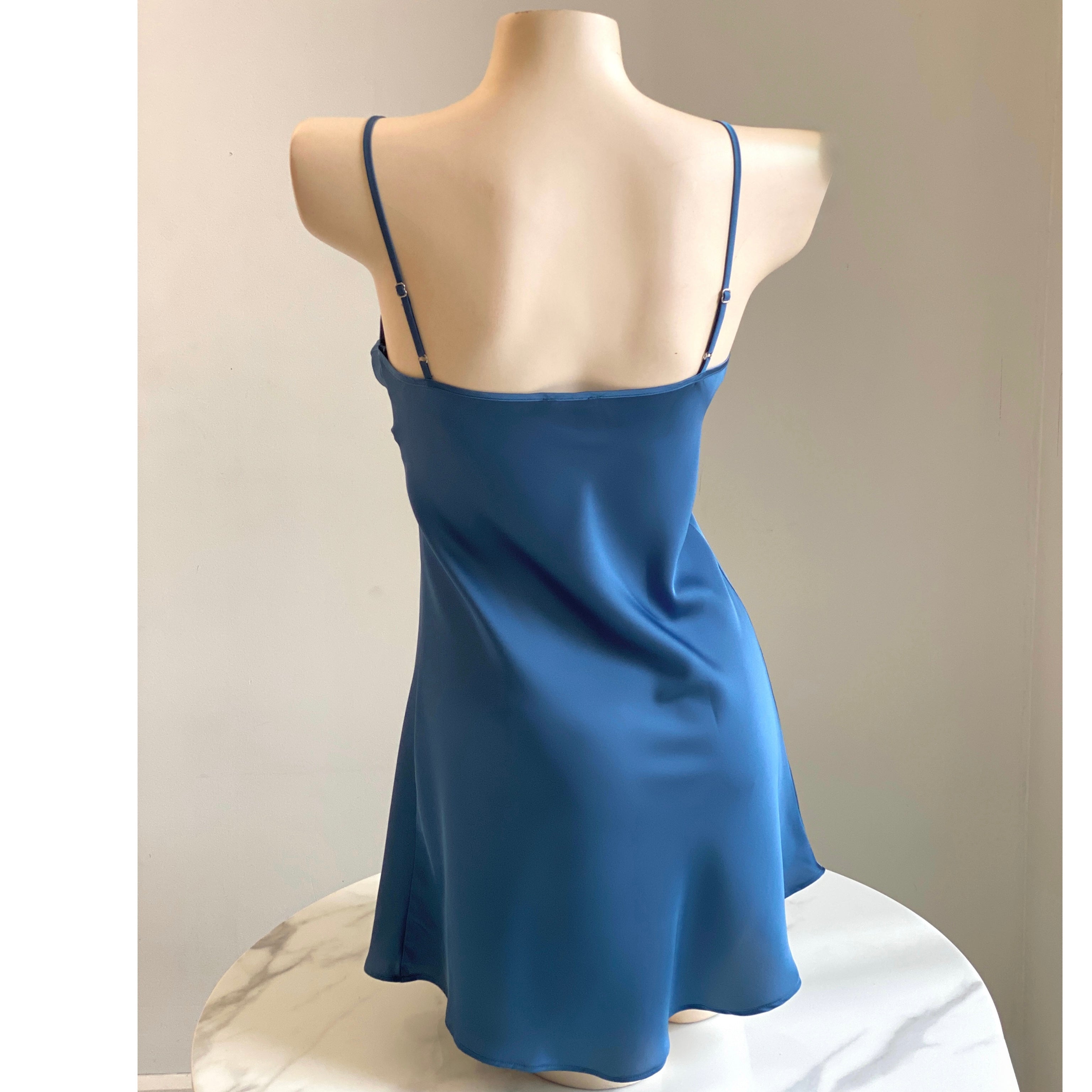 Burnt Orange Satin Slip Dress Cami Nightdress Kevacup1