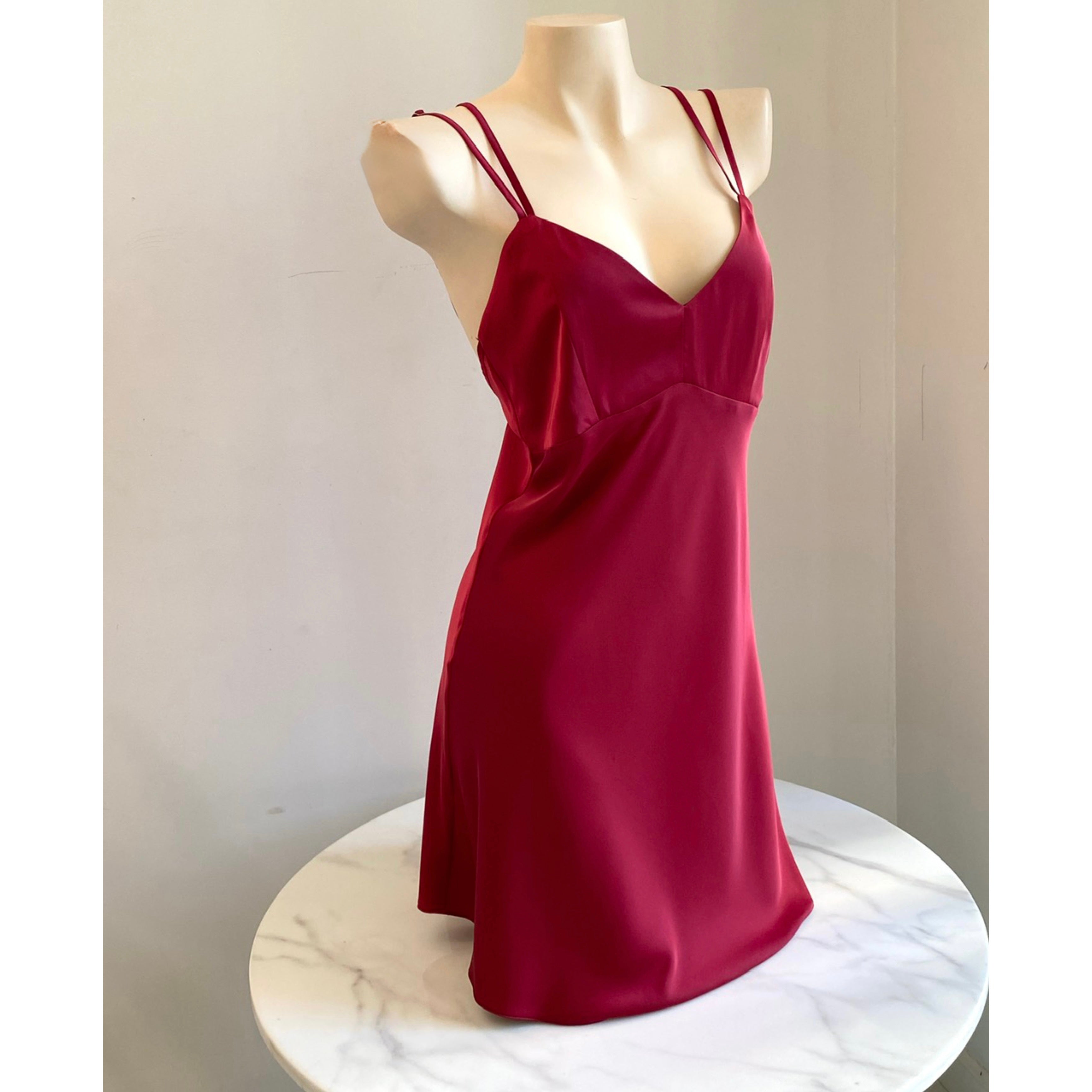Silky Satin Backless Slip Dress – Open Back Cami Nightgown | CUP2