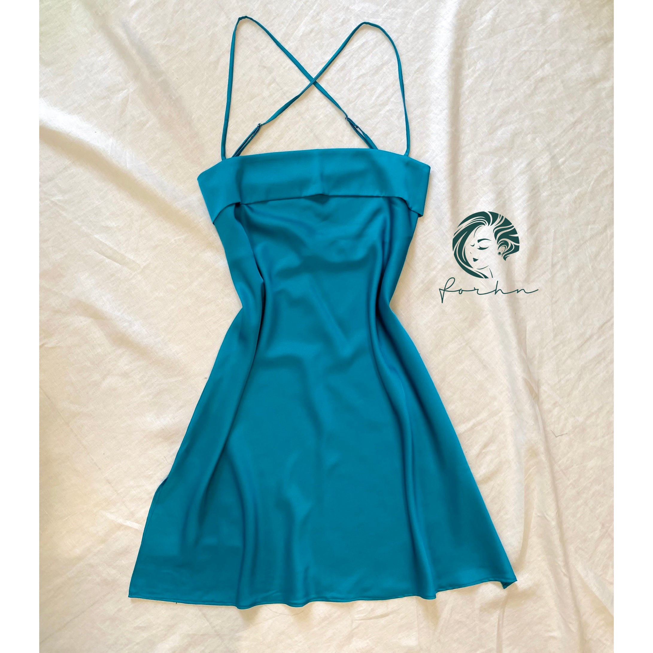 Backless Satin Slip Dress Open Back Cami Nightgown Sexy Nightdress HAZE
