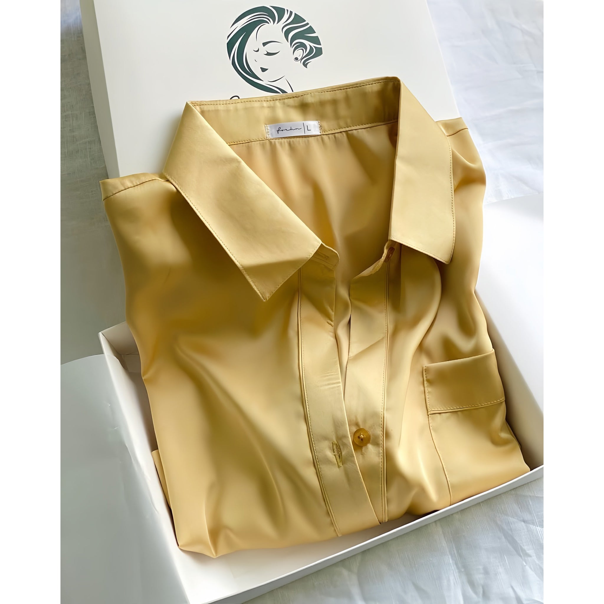 SOMI1 Satin Nightshirt for Women, Long Sleeve Button Down Sleepwear, Silky Pajama Dress