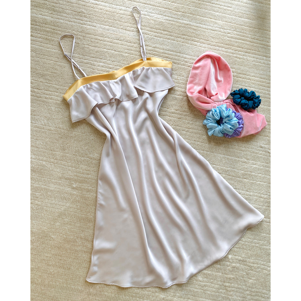 Ruffle Silky Nightdress Bridal Sleepwear, Bridesmaid Gift, JOSSIE Satin Slip Dress
