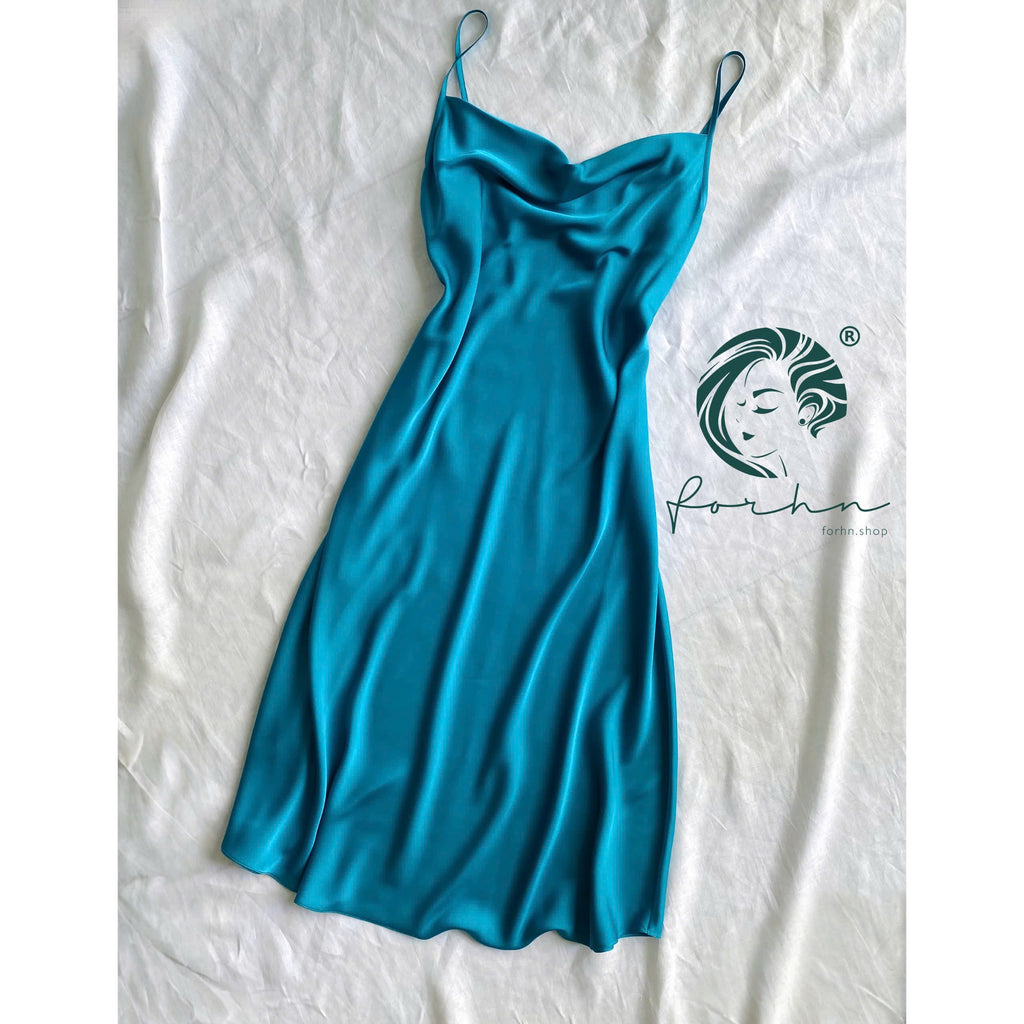DRDO2 Cowl Neck Silky Dress, Bridesmaid Dress