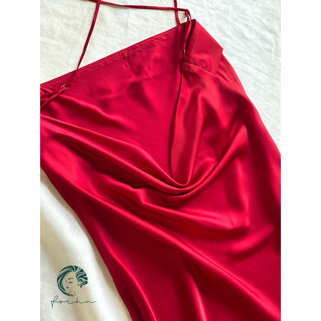 Backless Satin Slip Dress Open Back Cami Nightgown Sexy Nightdress HAZE