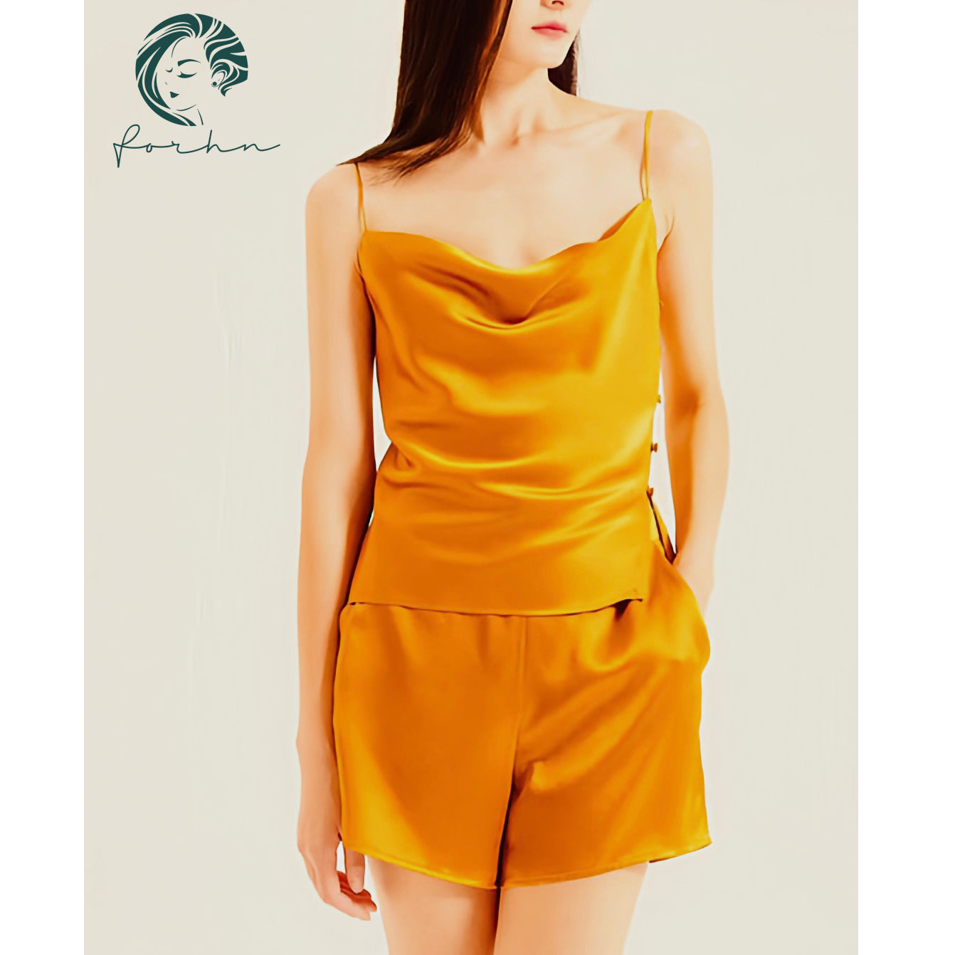 Alva Cowl Neck Camisole Pajama Set
