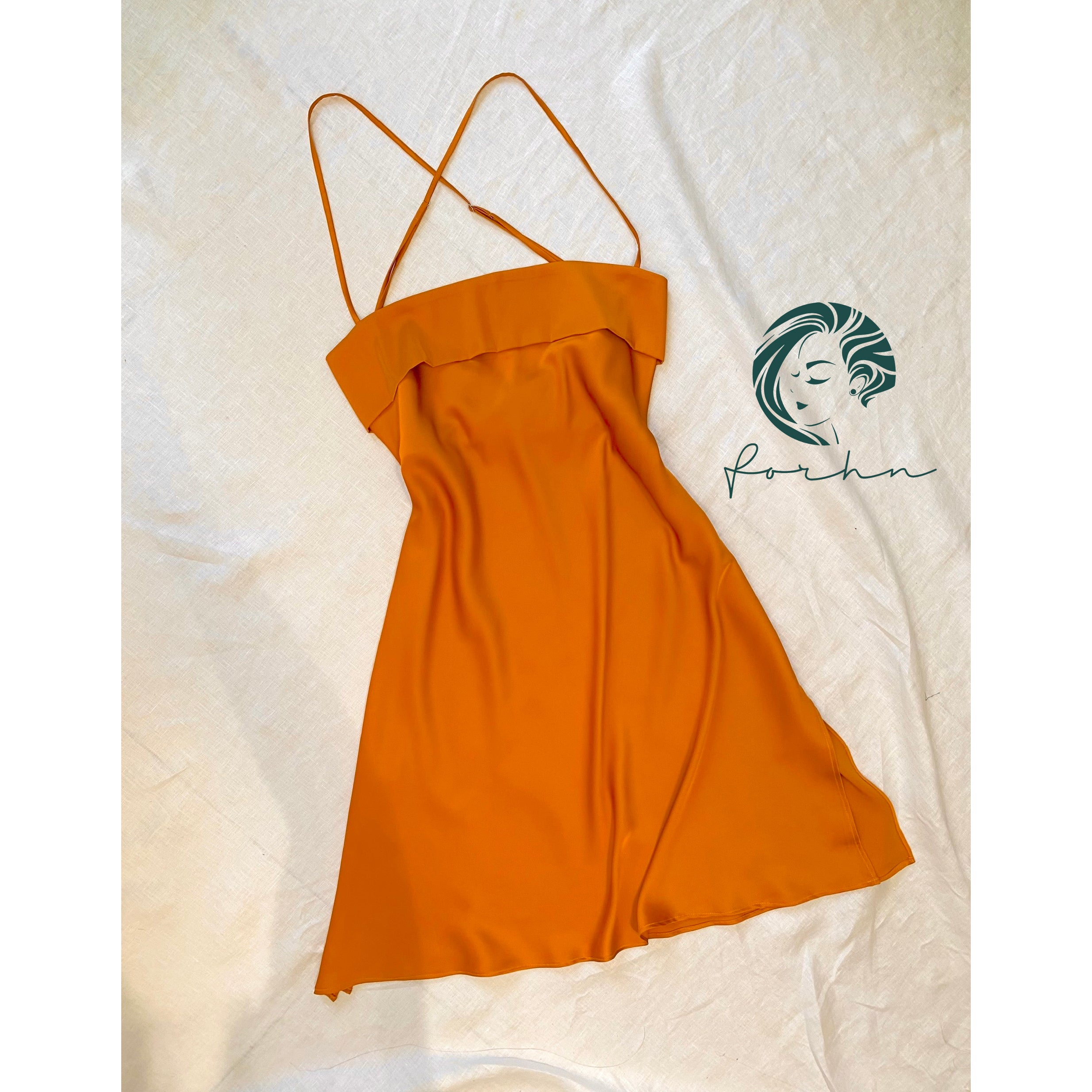 Backless Satin Slip Dress Open Back Cami Nightgown Sexy Nightdress HAZE
