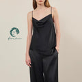 Irene Satin Cowl Neck Pajama Set, Women's Vacation Outfit, Silky Cami & Pants, Elegant Loungewear,