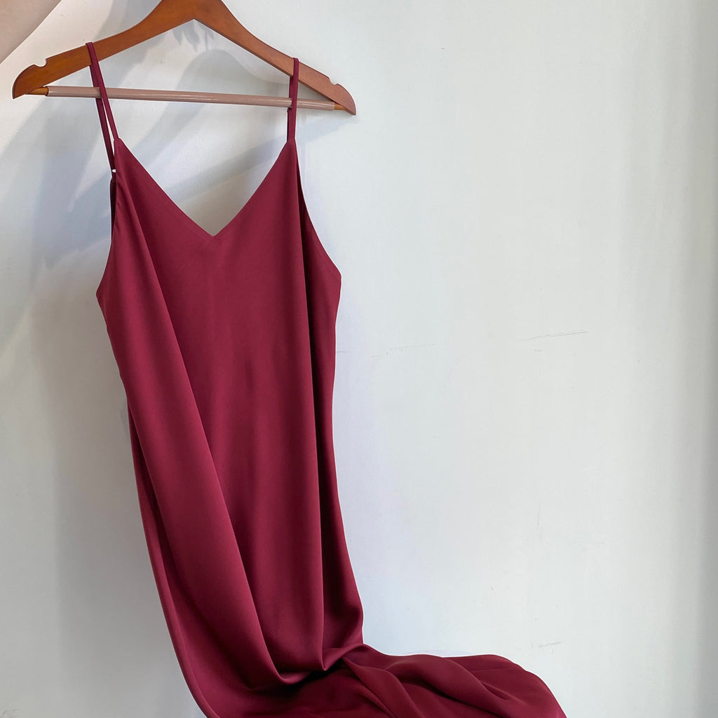 Melanie Silky Satin Maxi Slip Dress, Women Summer Cami Dress, Bridesmaid Outfit