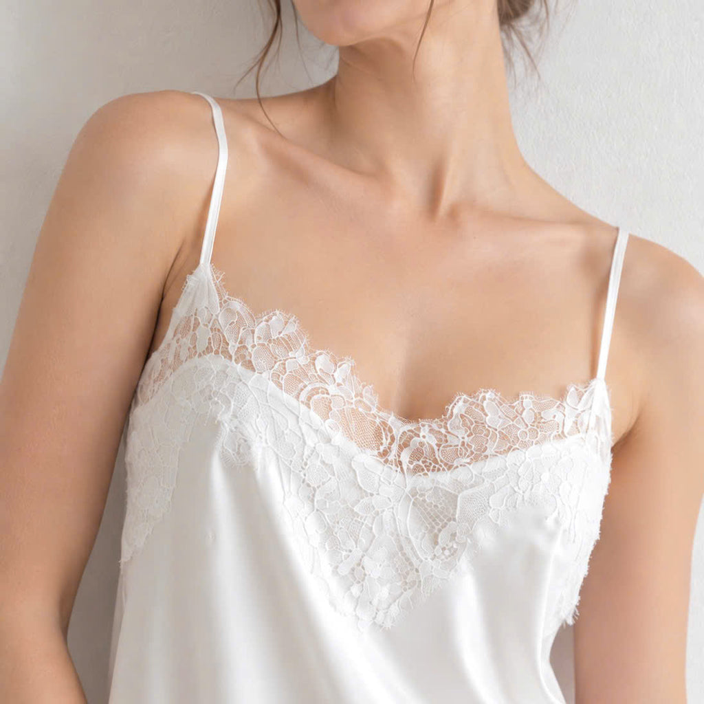 Lace Satin Camisole Set – Bridal Lace Sleepwear, Bridesmaid Gift, Poise