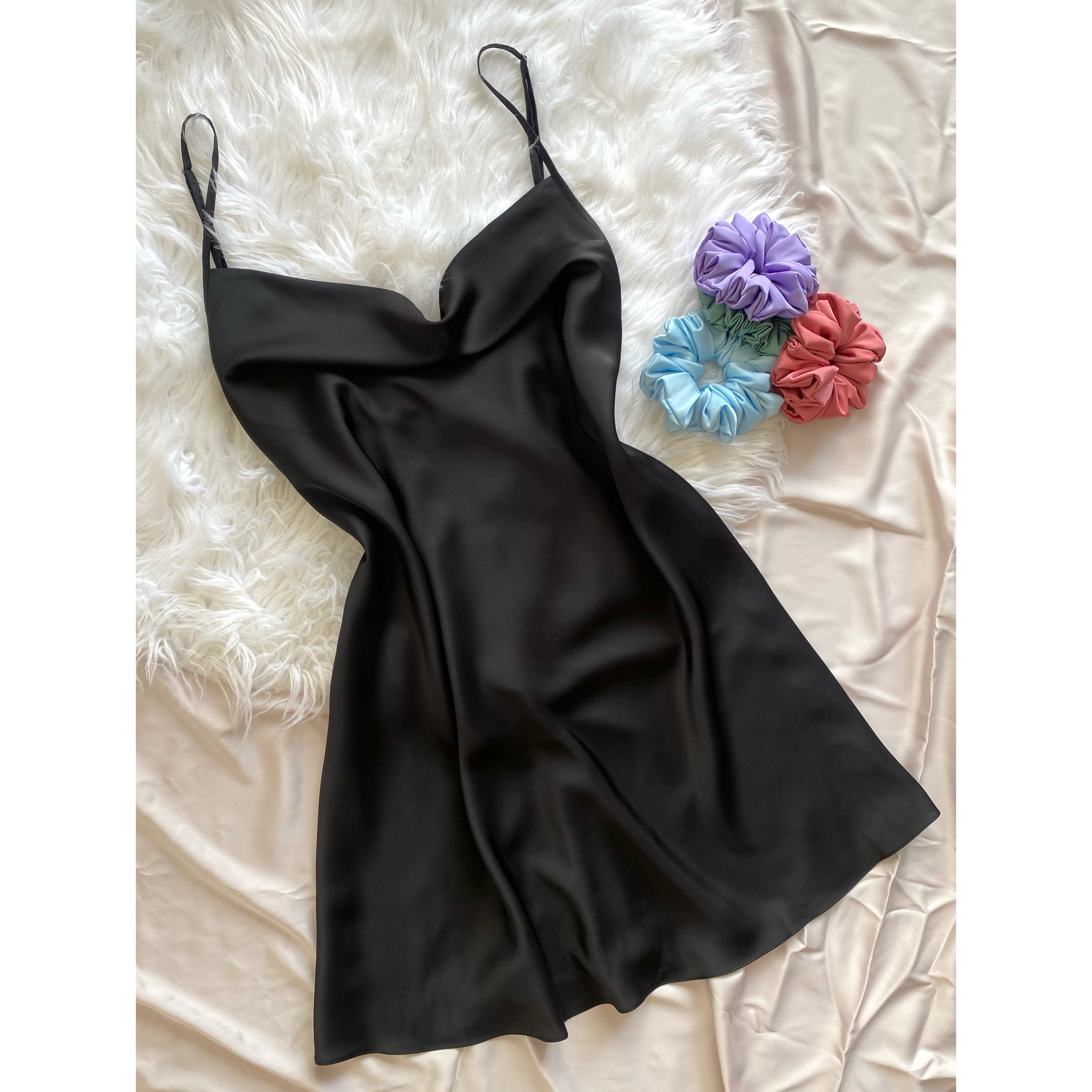 Cowl Neck Slip Dress Silky Sleepwear Cami Nightgown for Women | Mini Mirabel