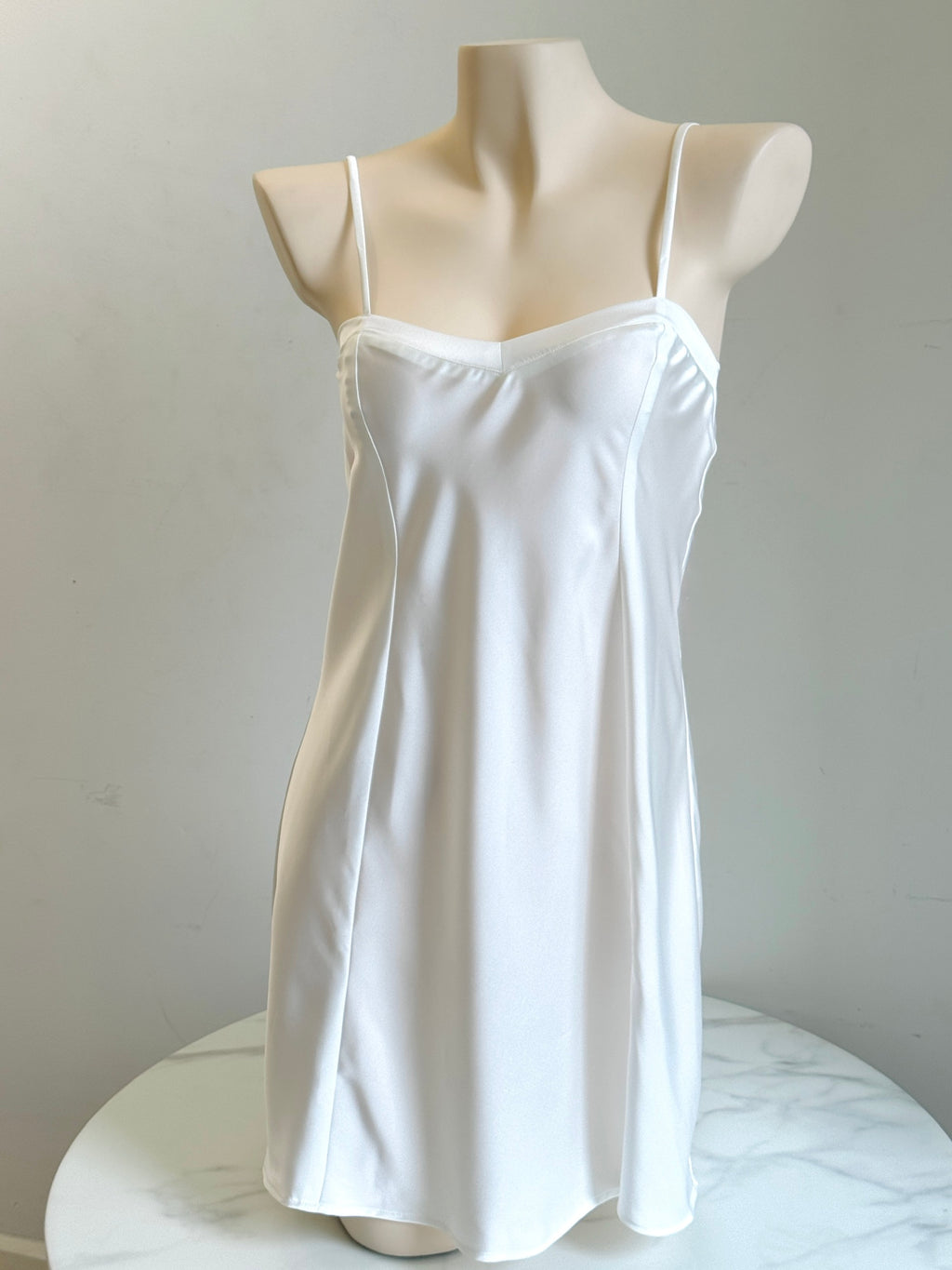 White Satin Slip Dress, Bridal Nightdress, Bridesmaid Gift, Honeymoon Sleepwear MERCY Dress