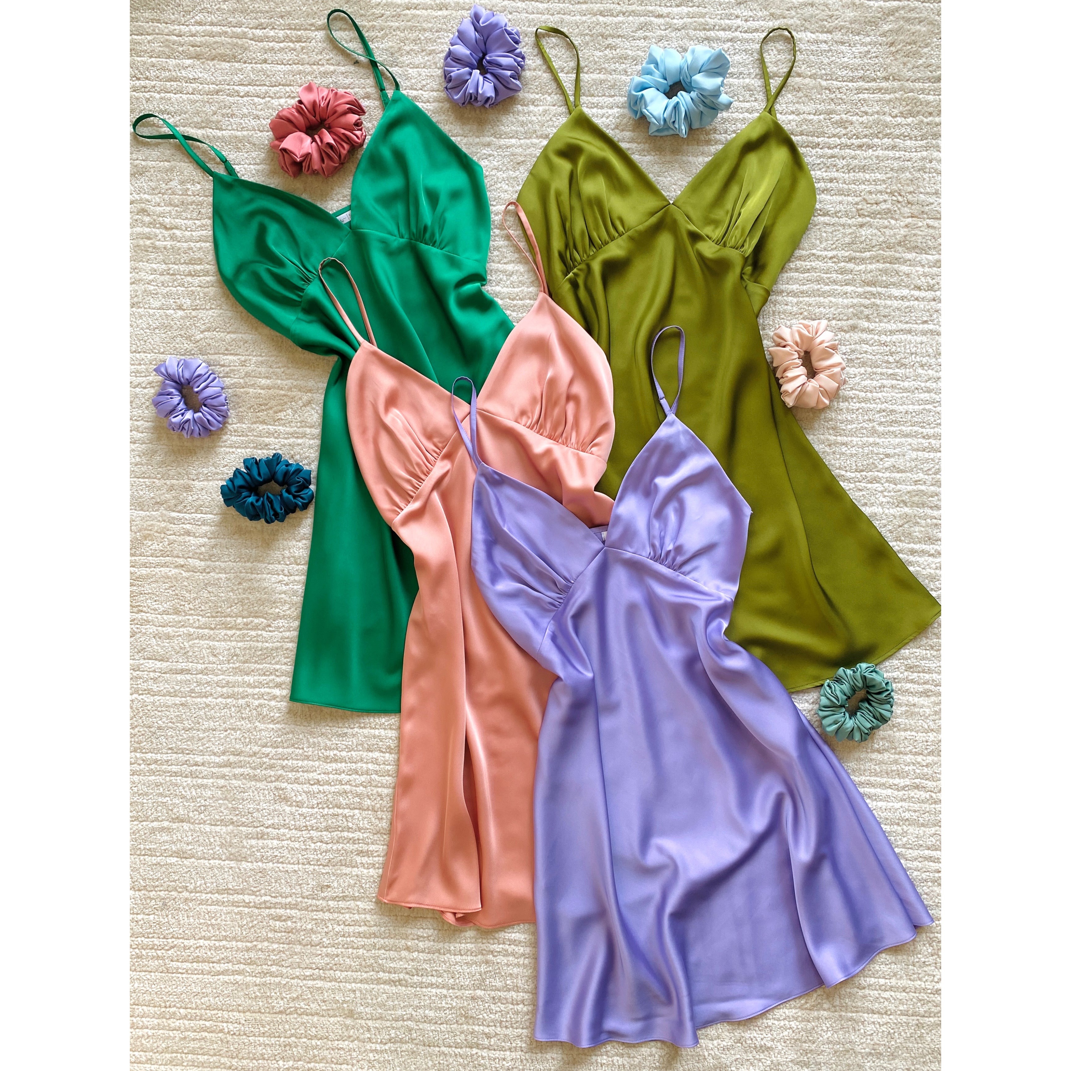 Satin Slip Dress Women's Sleepwear Bridesmaid Nightgown Kevacup1